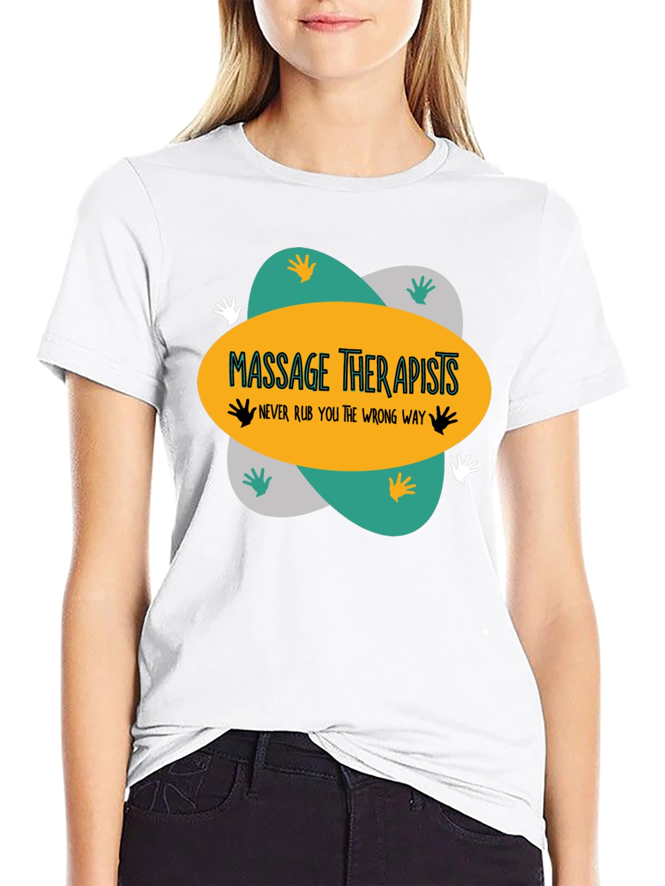 Black Massage Therapists T-Shirt - Funny Massage Gift view 9