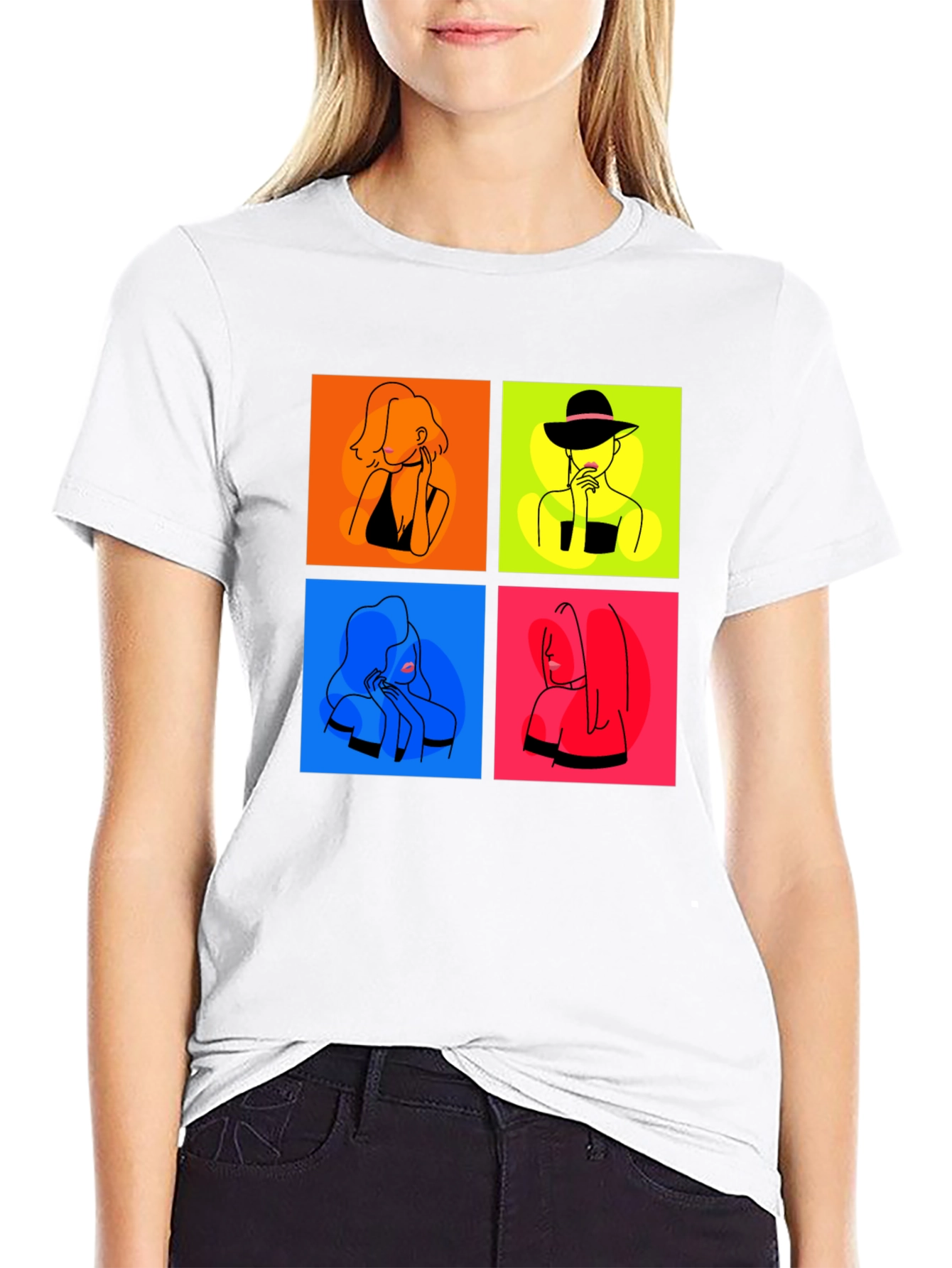 Black Modern Art Women's T-Shirt view 9