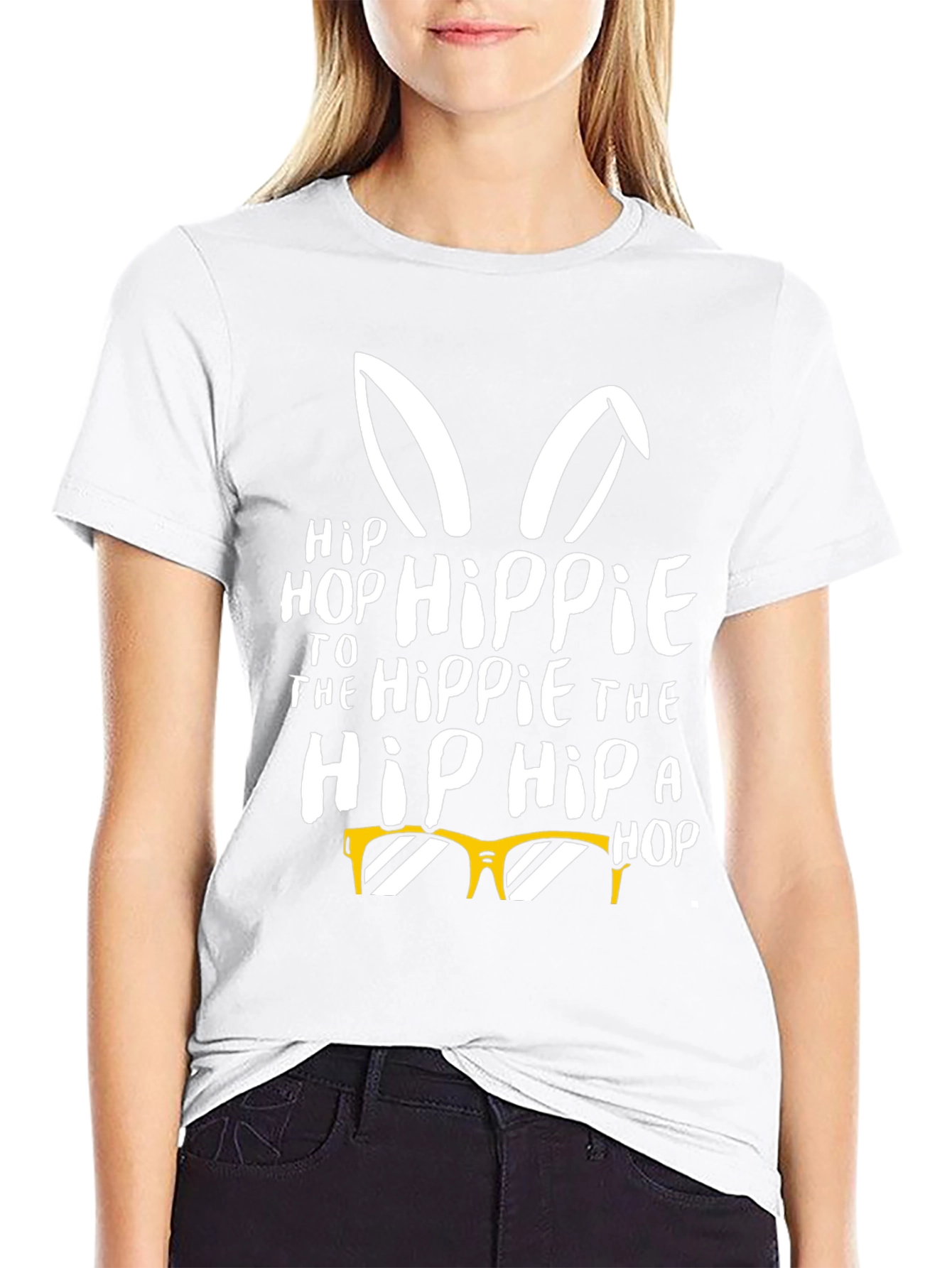 Black Hip Hop Hippie Easter Bunny T-Shirt view 9