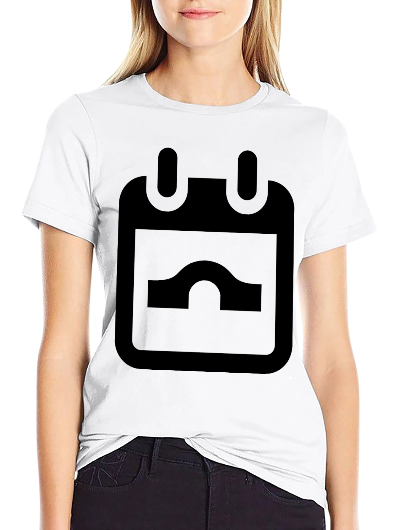 Black Modern Black T-Shirt with Abstract Calendar Graphic view 9