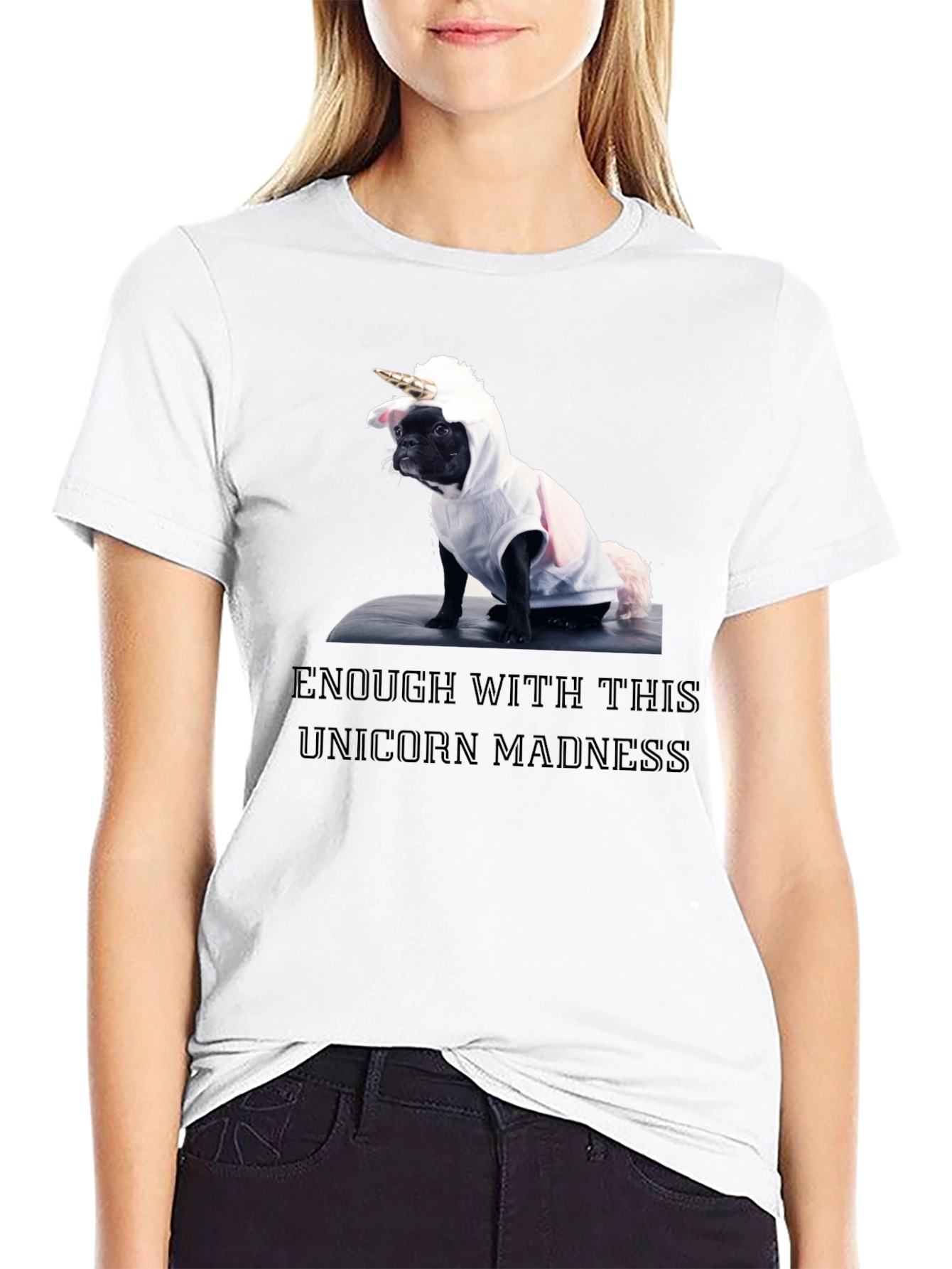 Black Unicorn Dog T-Shirt: Enough with the Madness! view 9