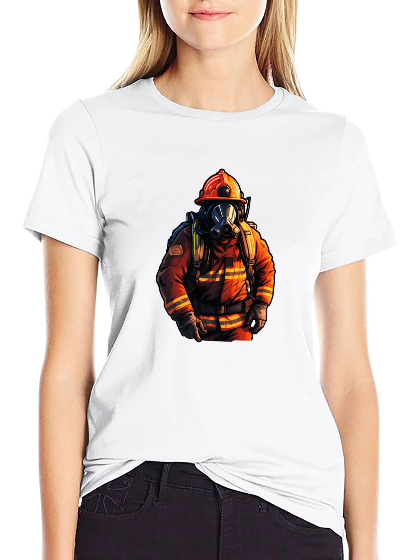 Black Firefighter Graphic T-Shirt - Premium Cotton view 9