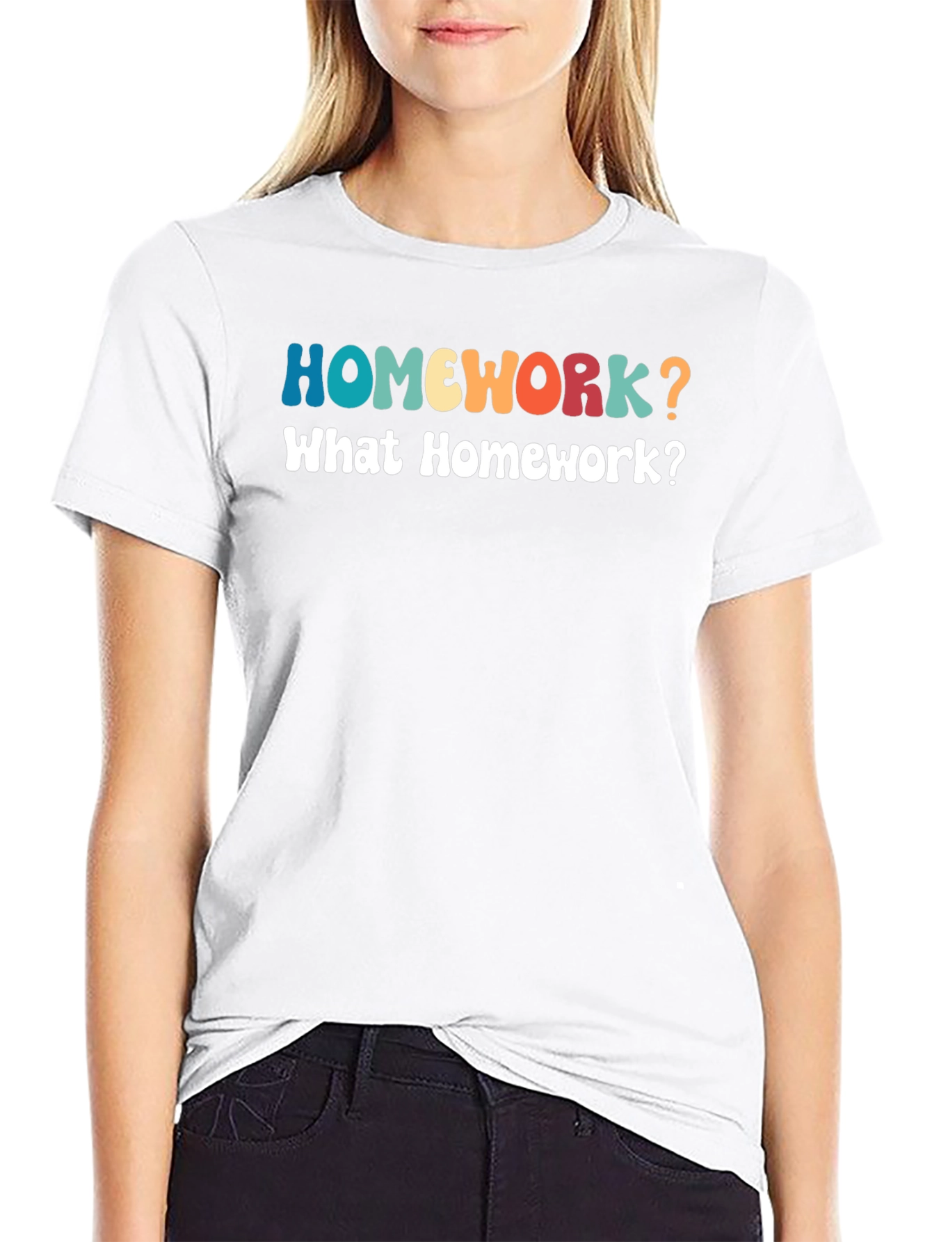 Black Homework? Funny Graphic T-Shirt view 9