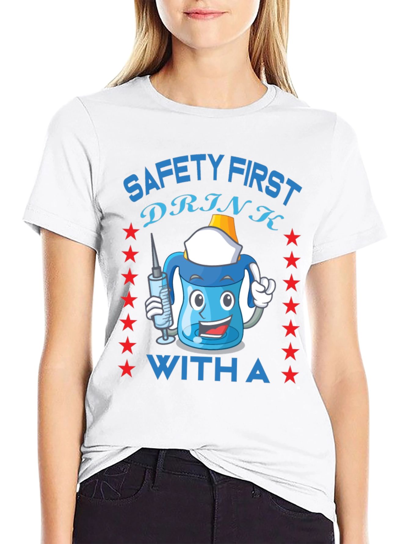 Black Safety First Funny Drinking T-Shirt view 9