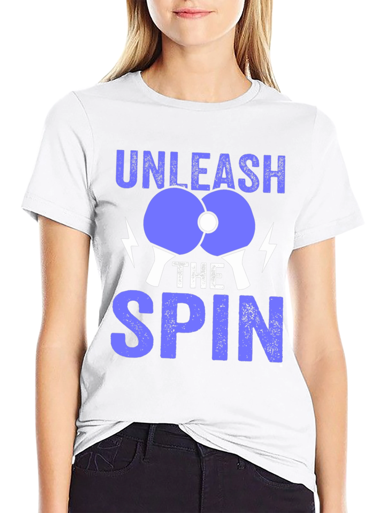 Black Unleash The Spin Table Tennis T-Shirt view 9