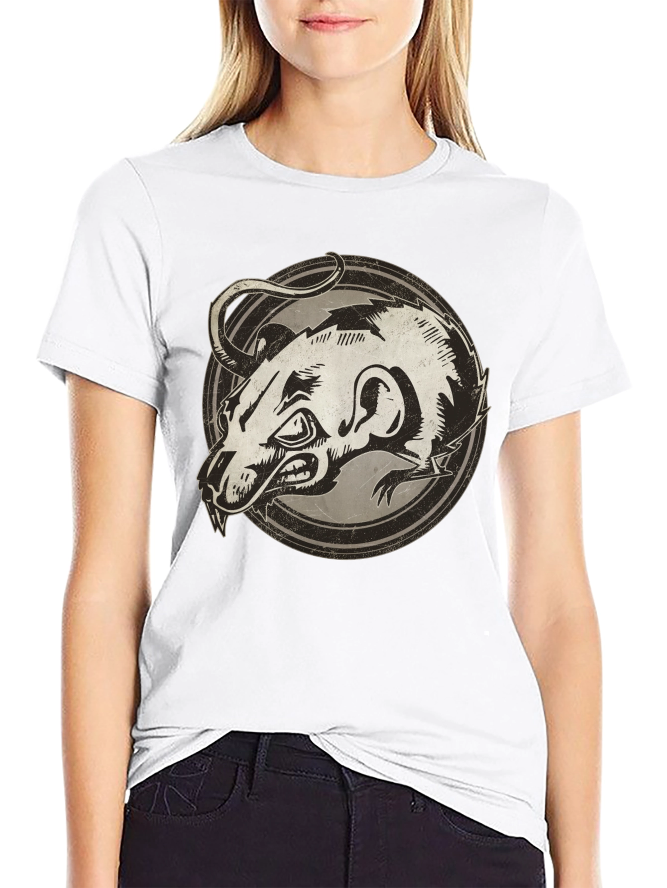 Black Rat Graphic Print Black T-Shirt view 9