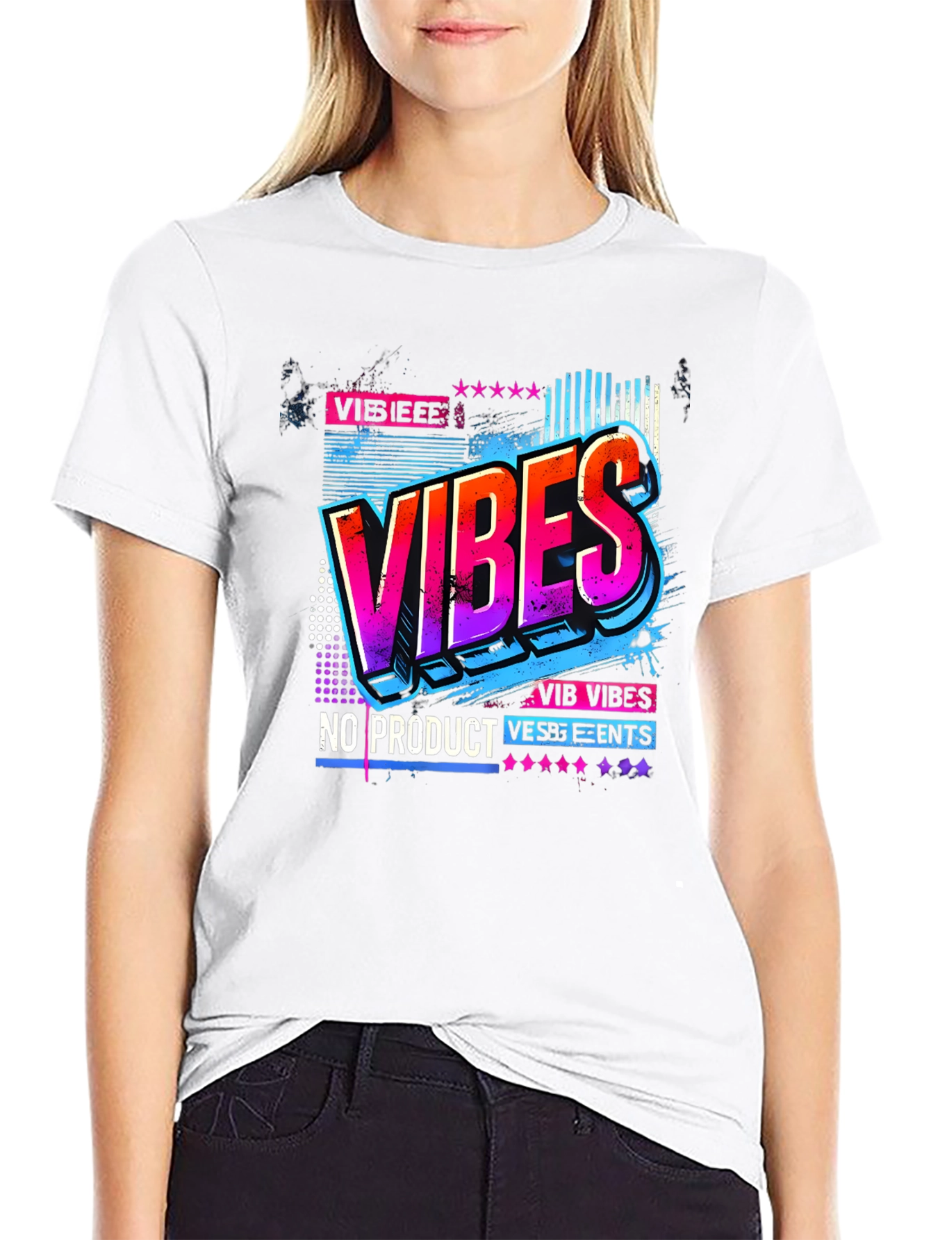 Black Vibes Graphic Tee - Retro Design view 9