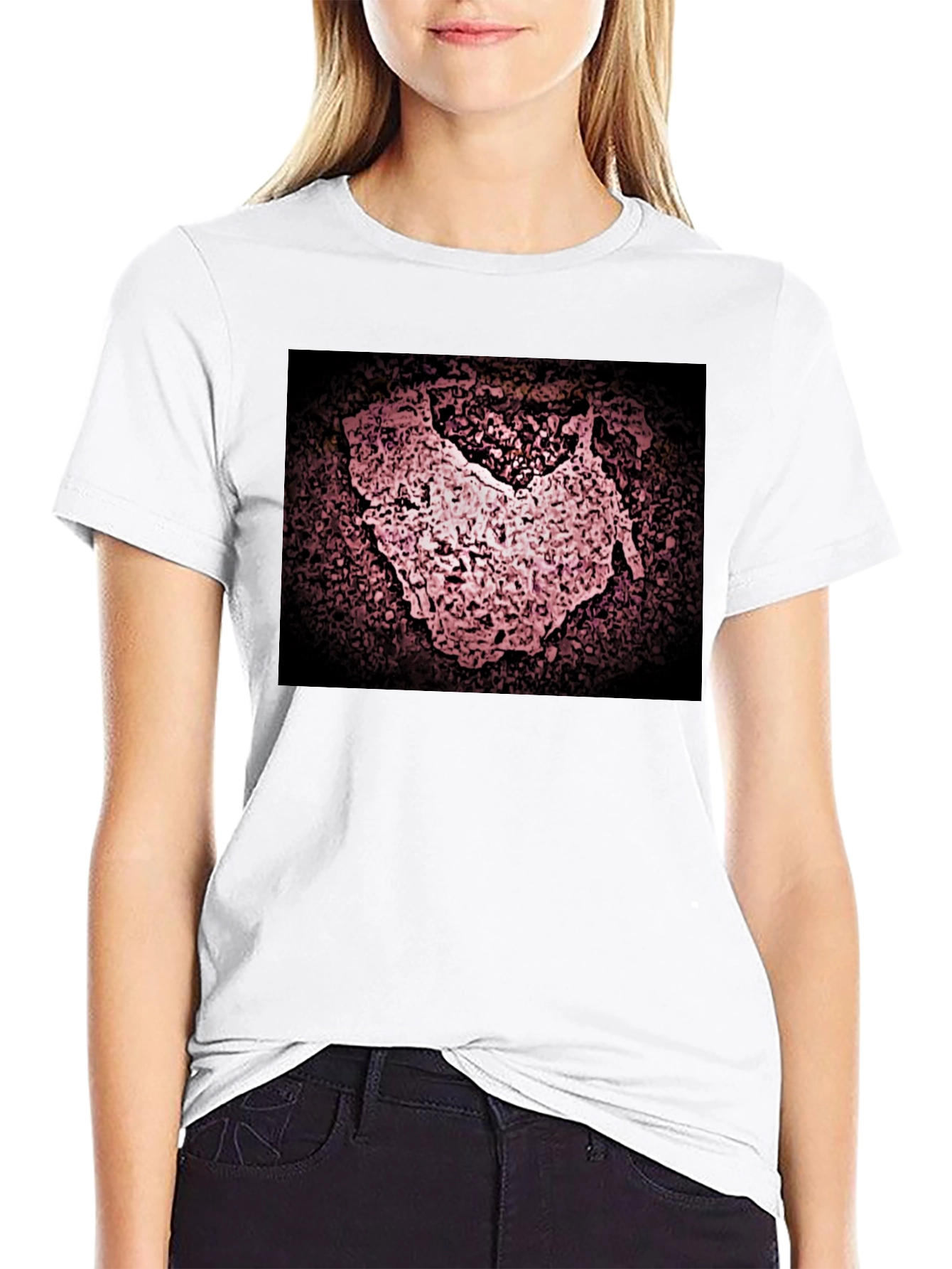 Black Abstract Graphic Print Black T-Shirt view 9