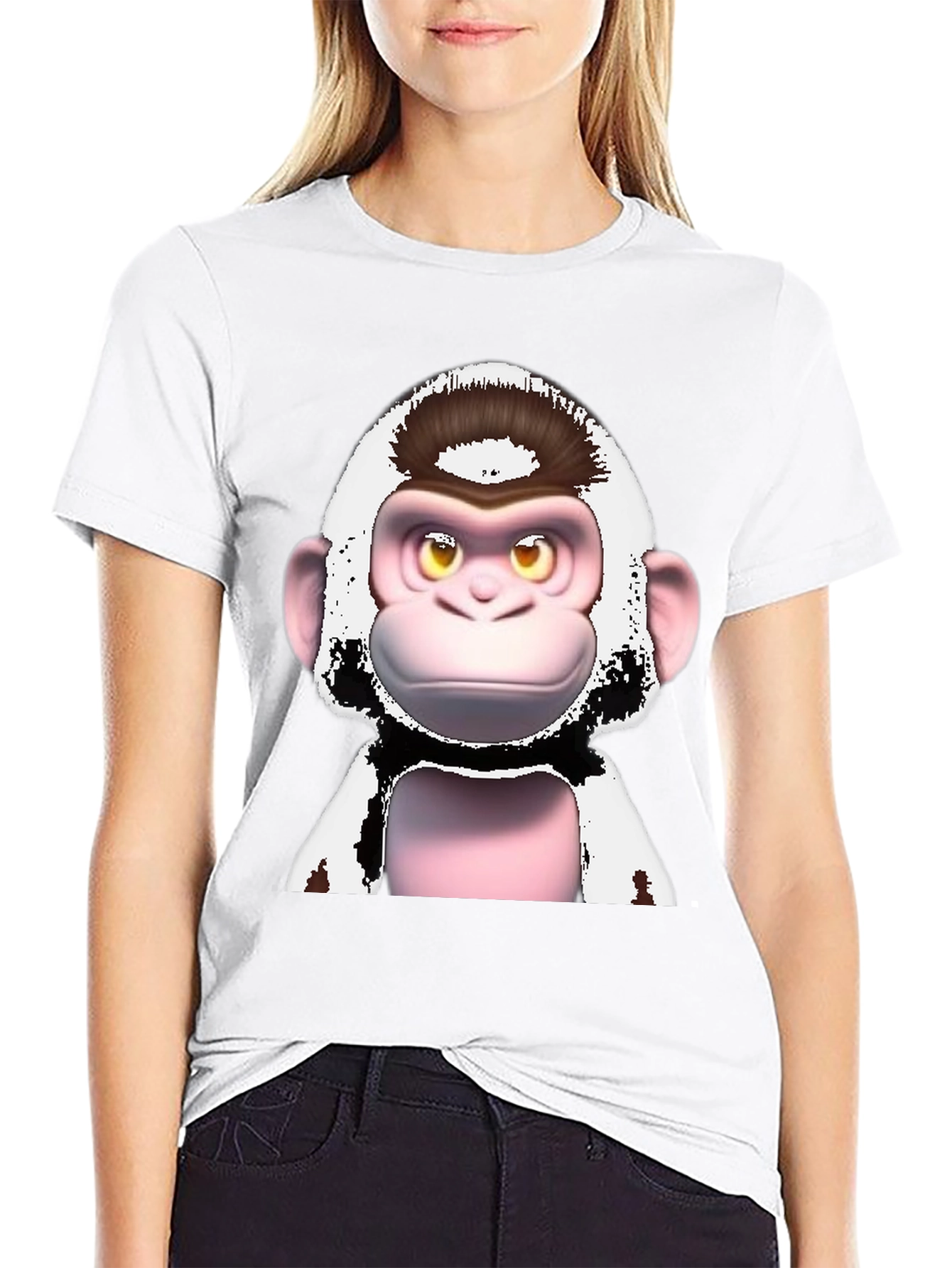 Black Funky Monkey Graphic T-Shirt - Black Cotton Tee view 9