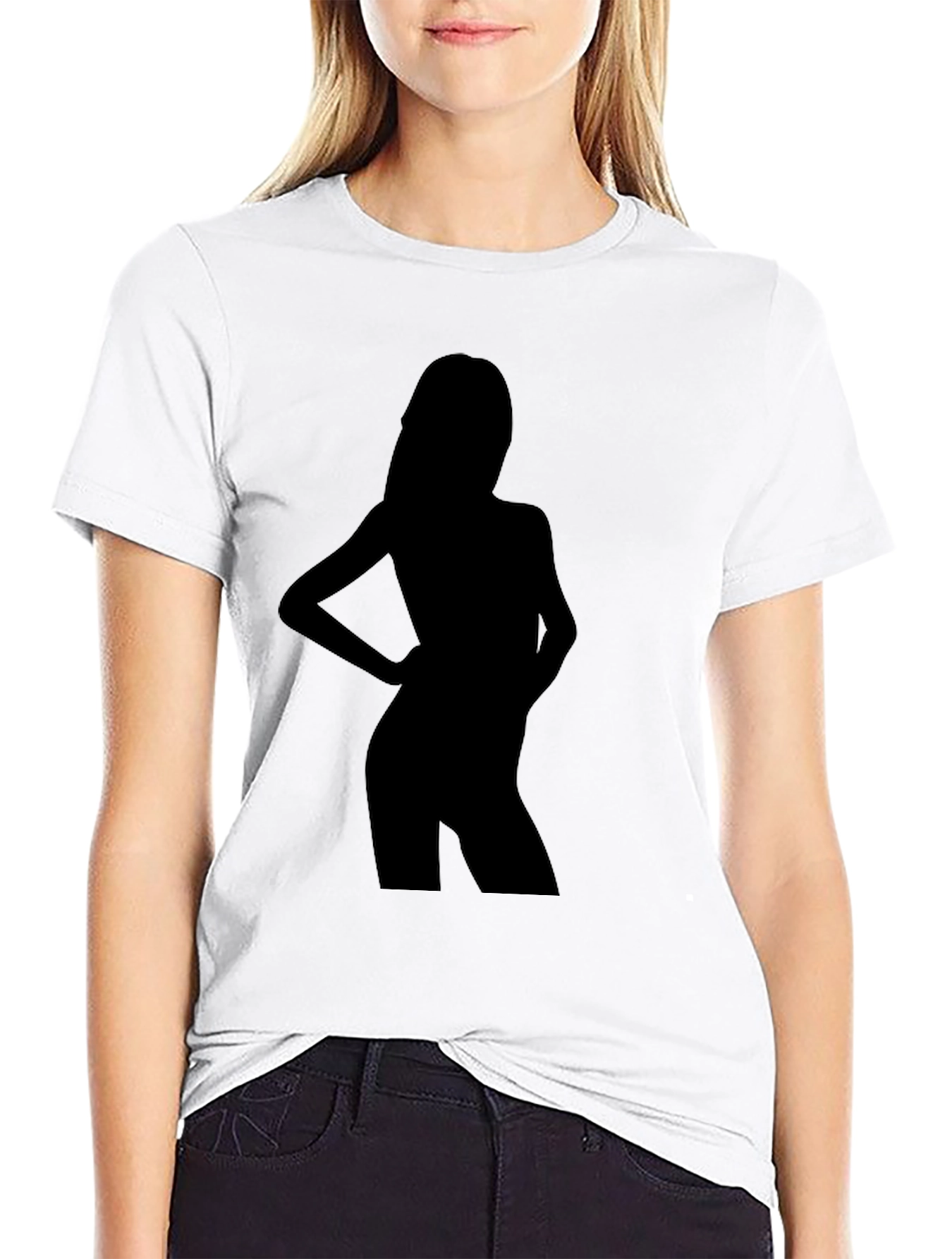 Black Silhouette Graphic Tee - Trendy Black T-Shirt view 9