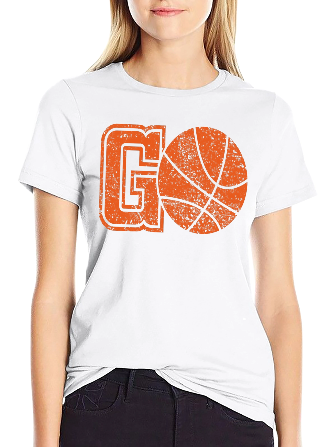 Black Basketball GO T-Shirt - Black Cotton Graphic Tee view 9