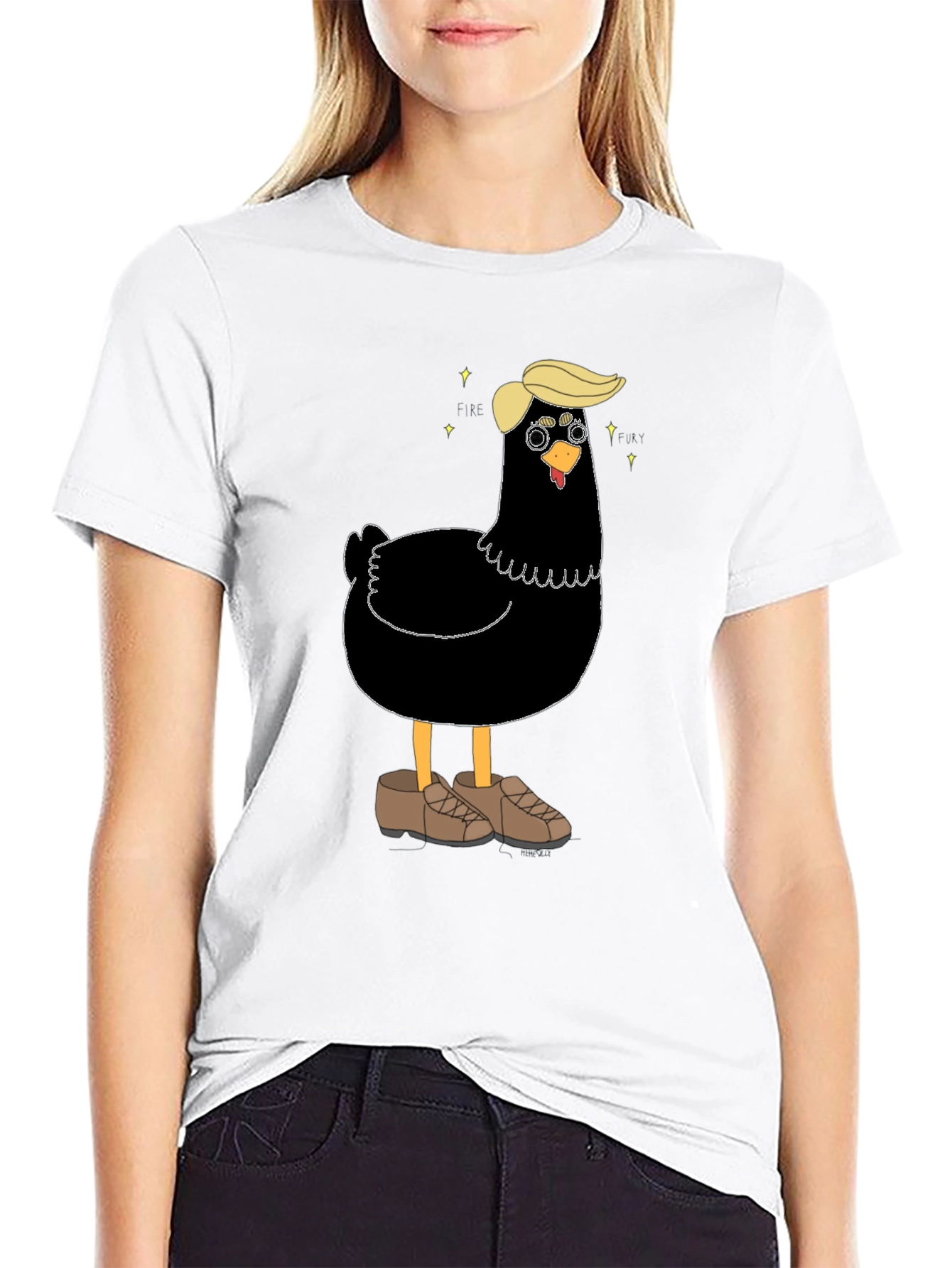 Black Novelty Trump Chicken Graphic Tee - Quirky Fun view 9