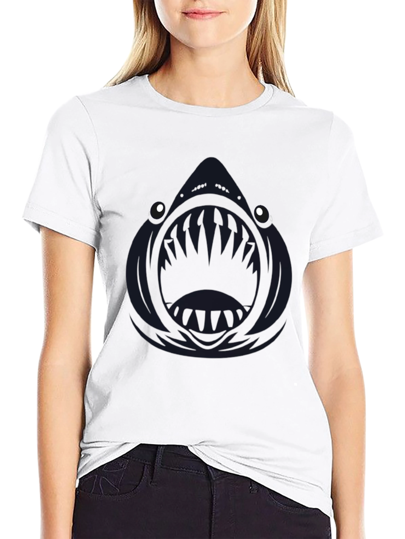 Black Men's Black Angler Fish Graphic T-Shirt view 9