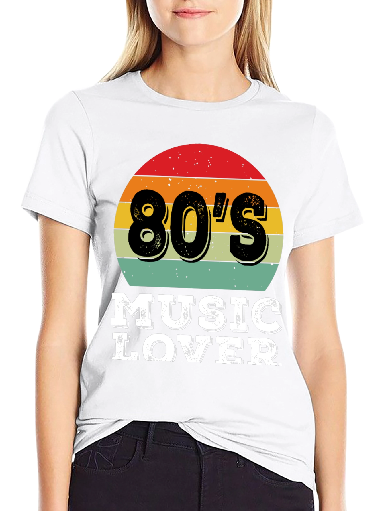 Black 80's Music Lover Graphic Tee - Retro Style view 9