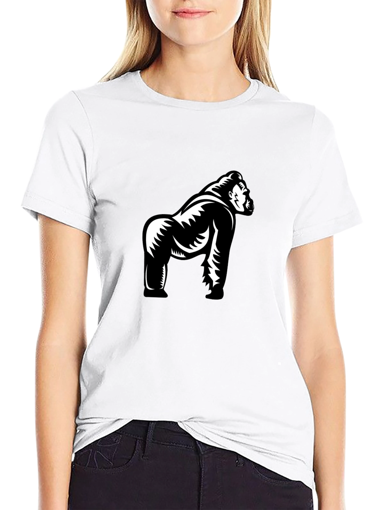 Black Gorilla Graphic Tee - Stylish Black Cotton T-Shirt view 9