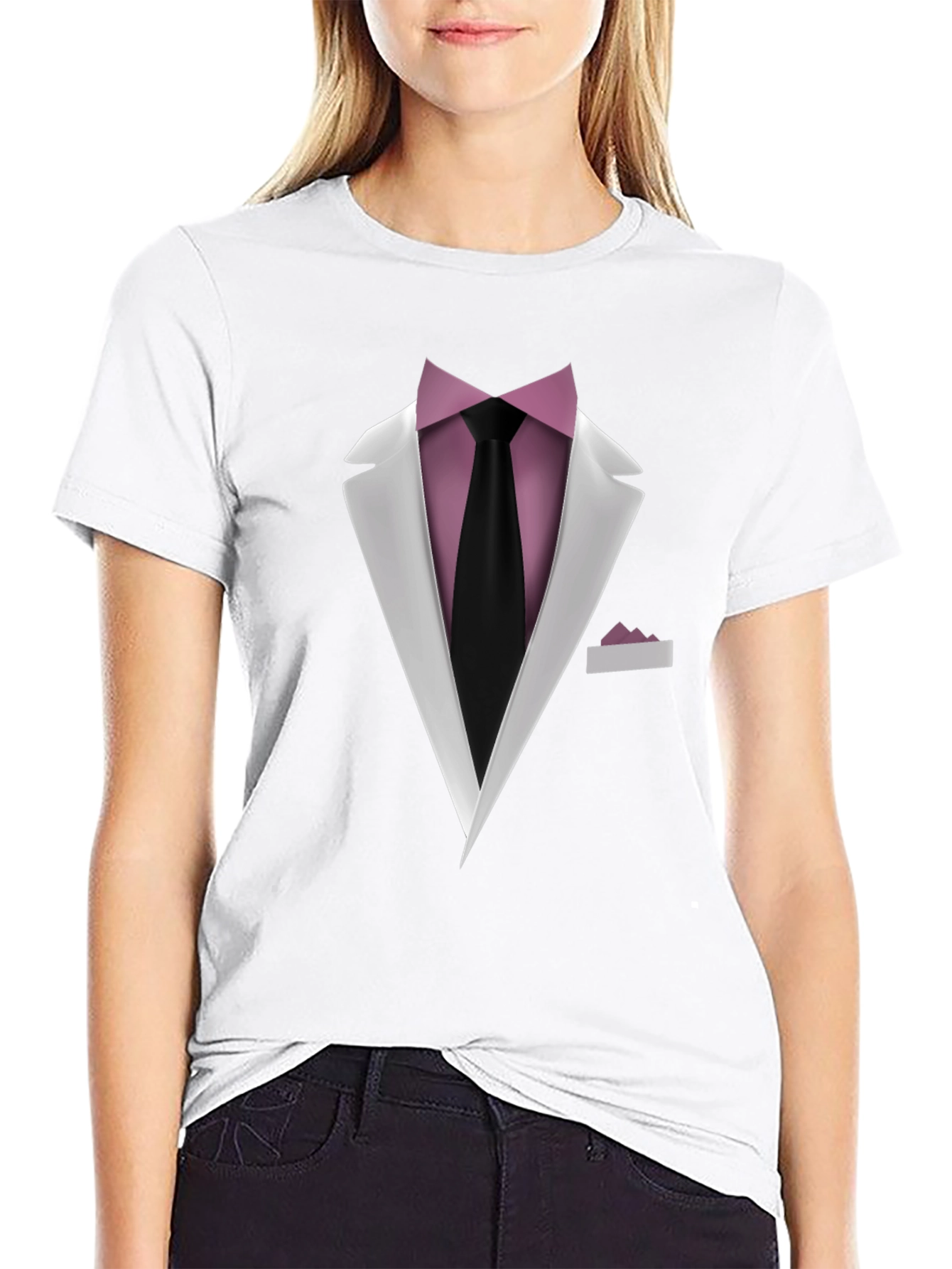 Black Tuxedo T-Shirt - Formal Wear Illusion Tee view 9