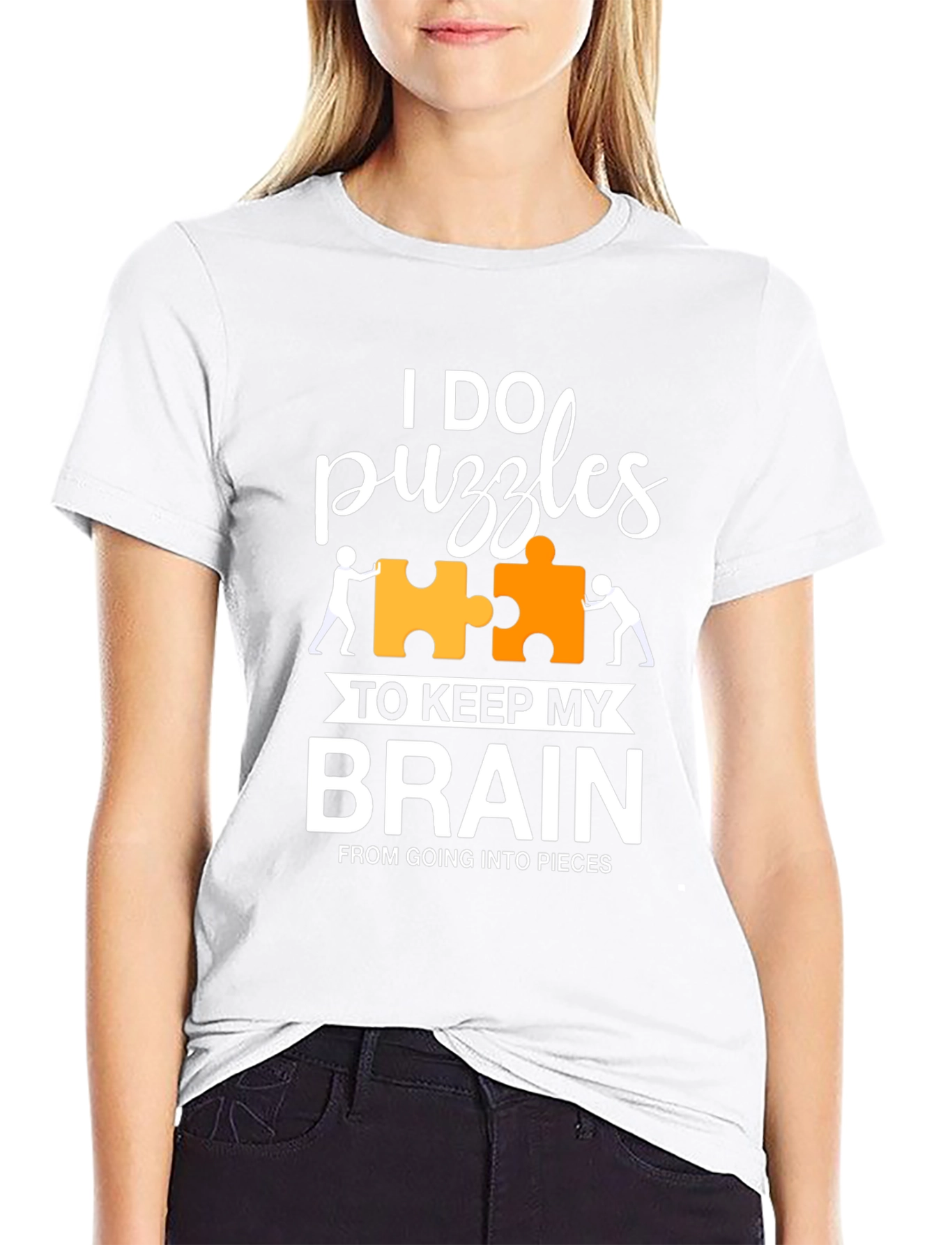 Black I Do Puzzles T-Shirt - Keep My Brain Together Tee view 9