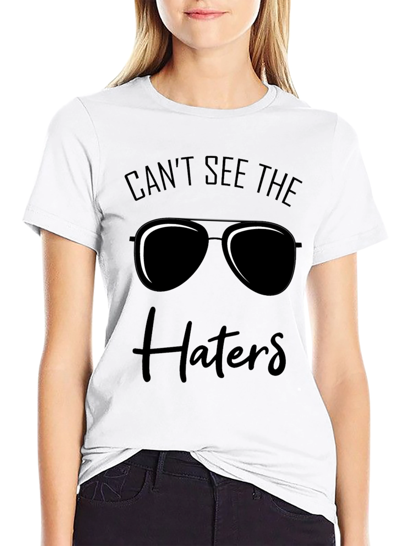 Black Can't See the Haters T-Shirt - Cool Graphic Tee view 9