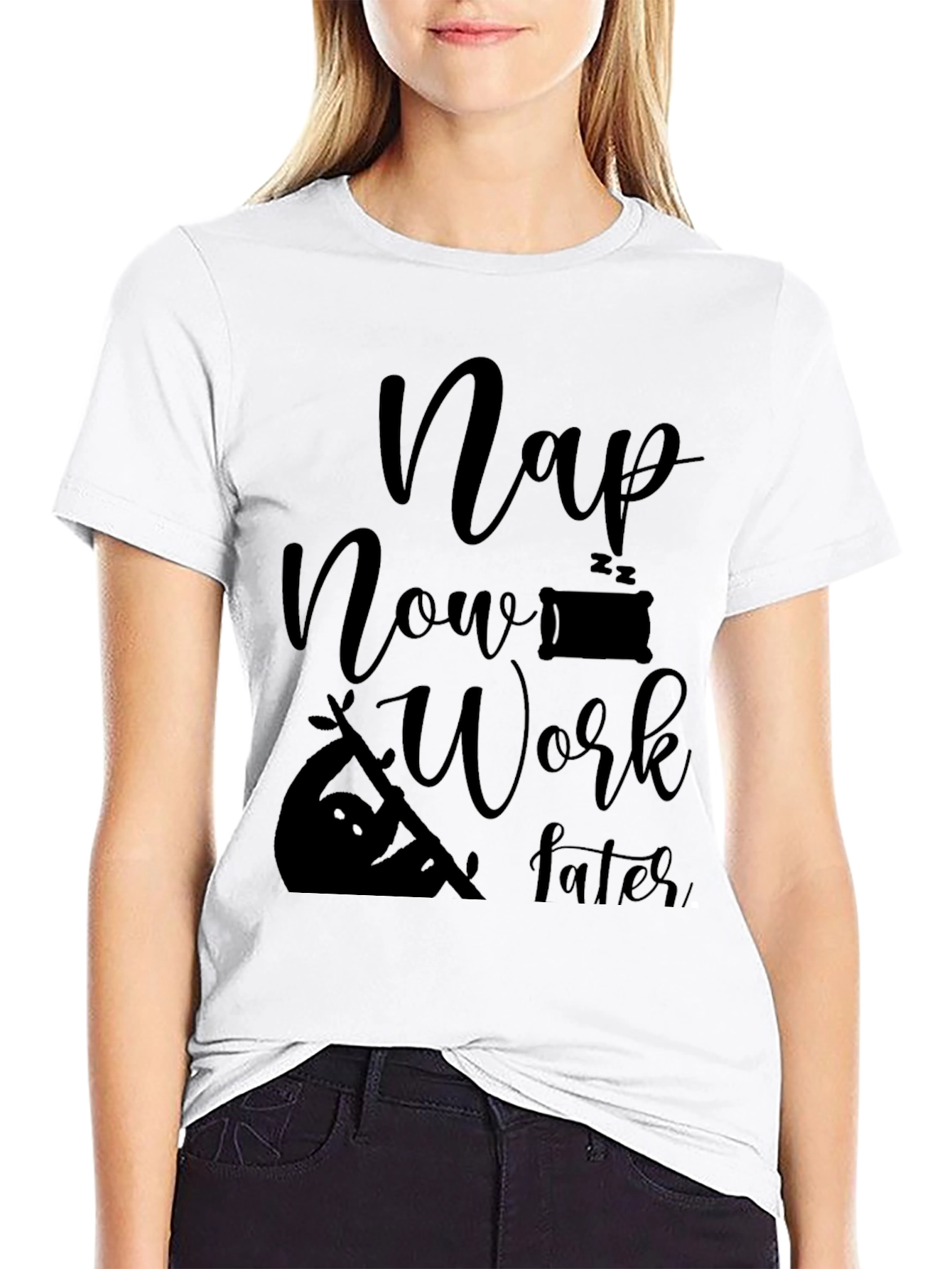 Black Nap Now Work Later Men's Graphic Tee view 9