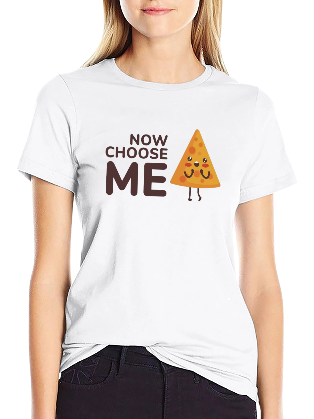 Black Choose Me Cute Nacho Chip Graphic T-Shirt view 9
