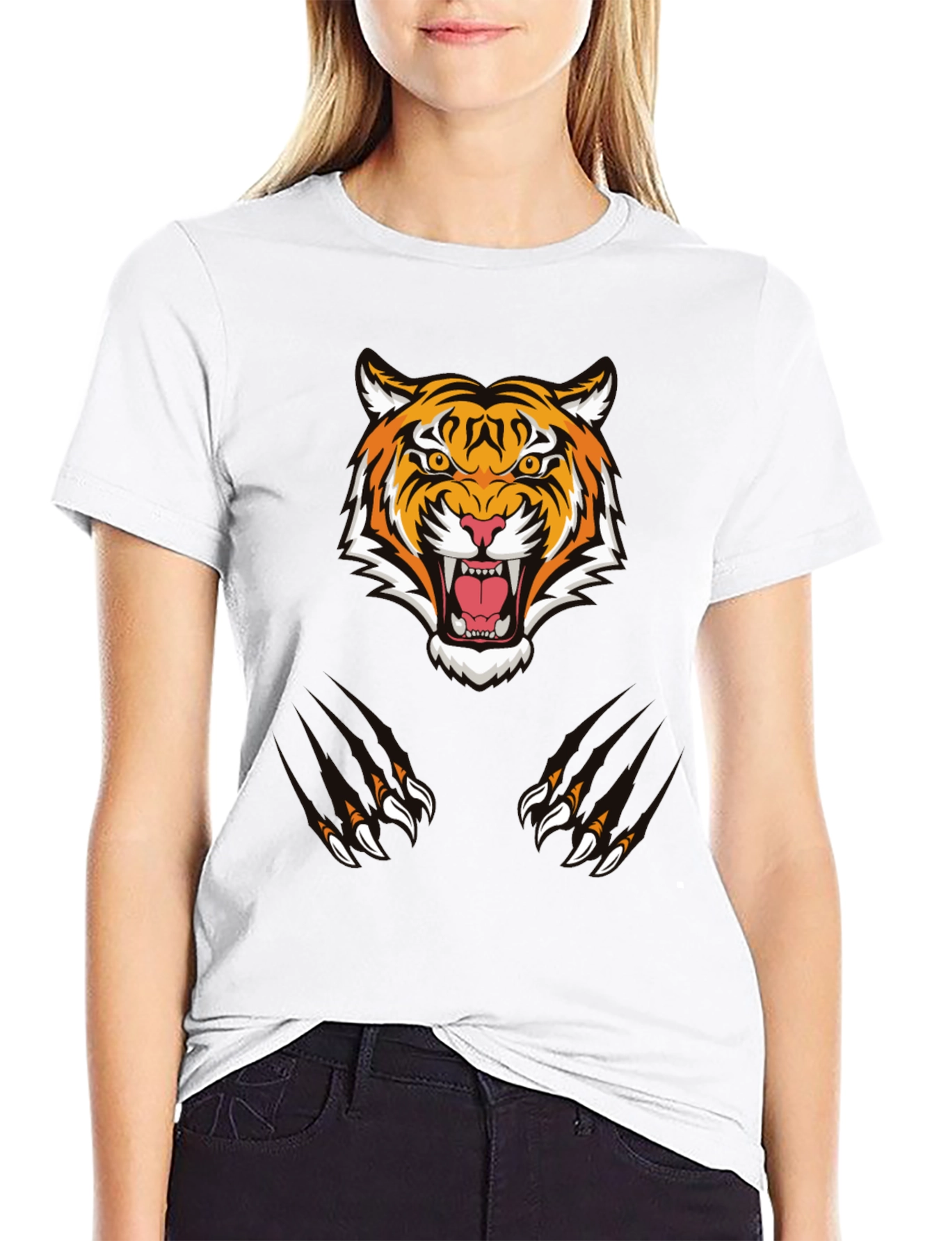 Black Tiger Graphic Tee - Black Cotton Comfort view 9
