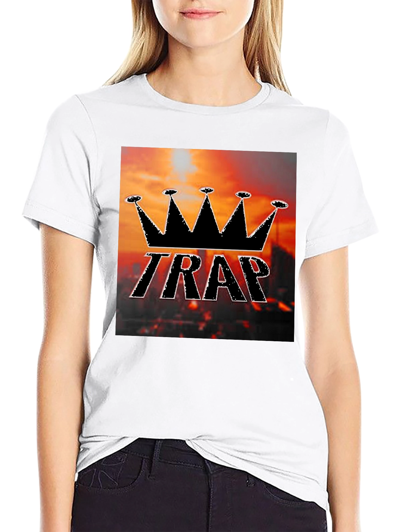 Black Trap King Black Graphic T-Shirt view 9