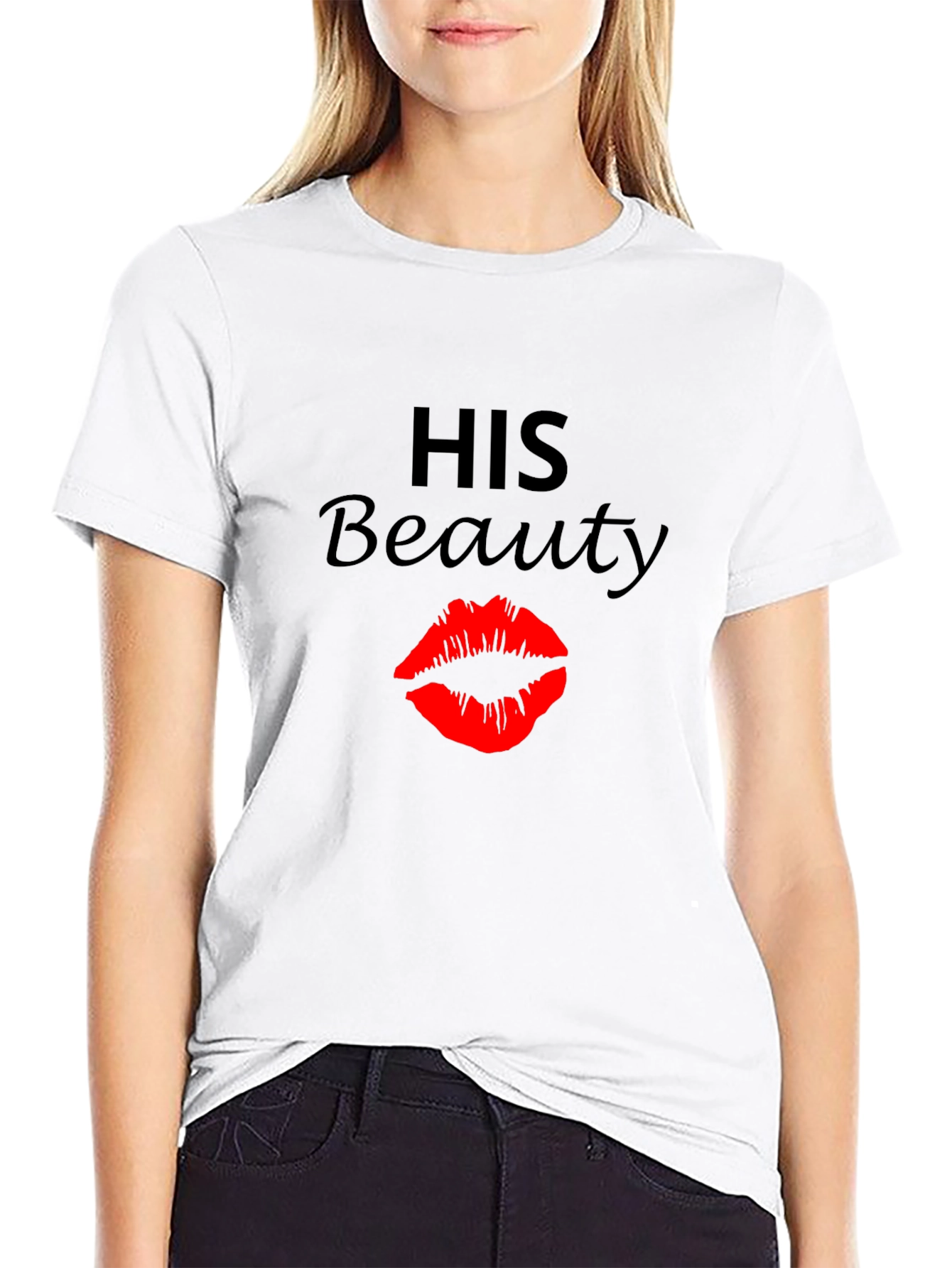 Black His Beauty Graphic Tee - Black Crew Neck view 9