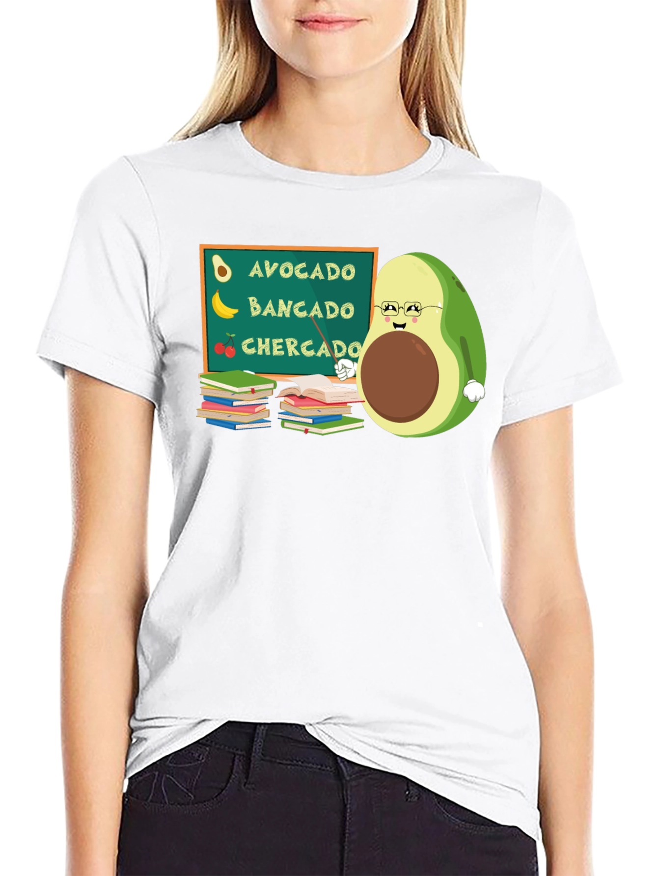 Black Avocado Teacher Funny Graphic Tee view 9