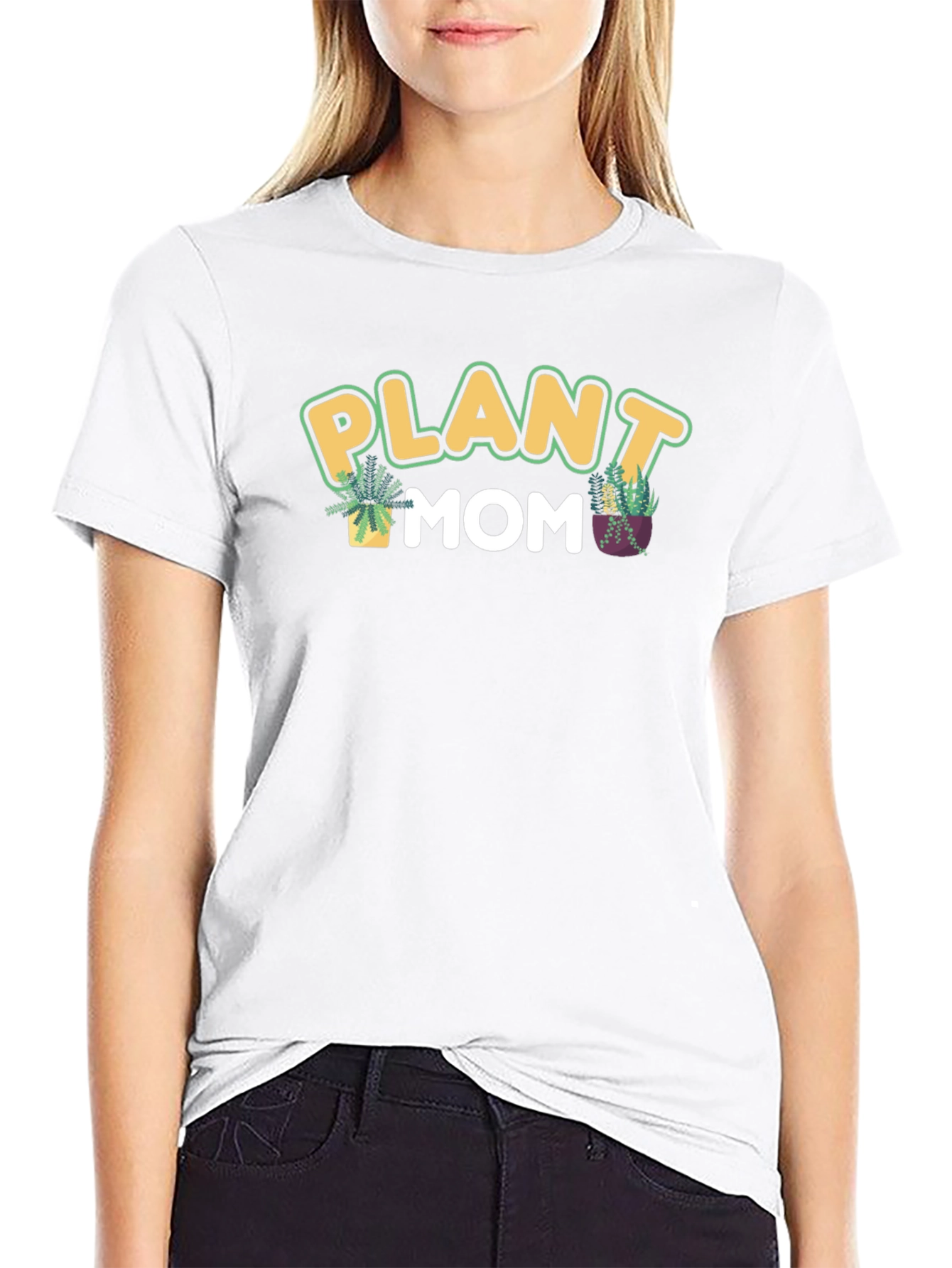 Black Plant Mom Graphic Tee - Black view 9