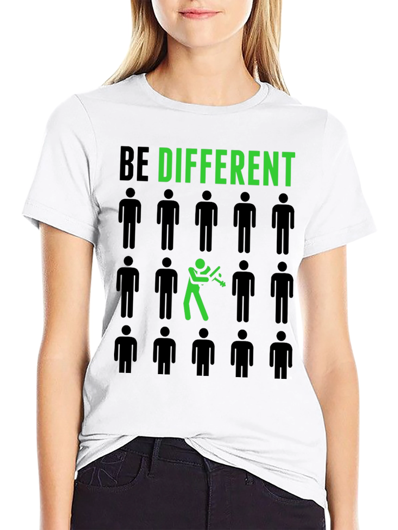Black Be Different Black T-Shirt view 9