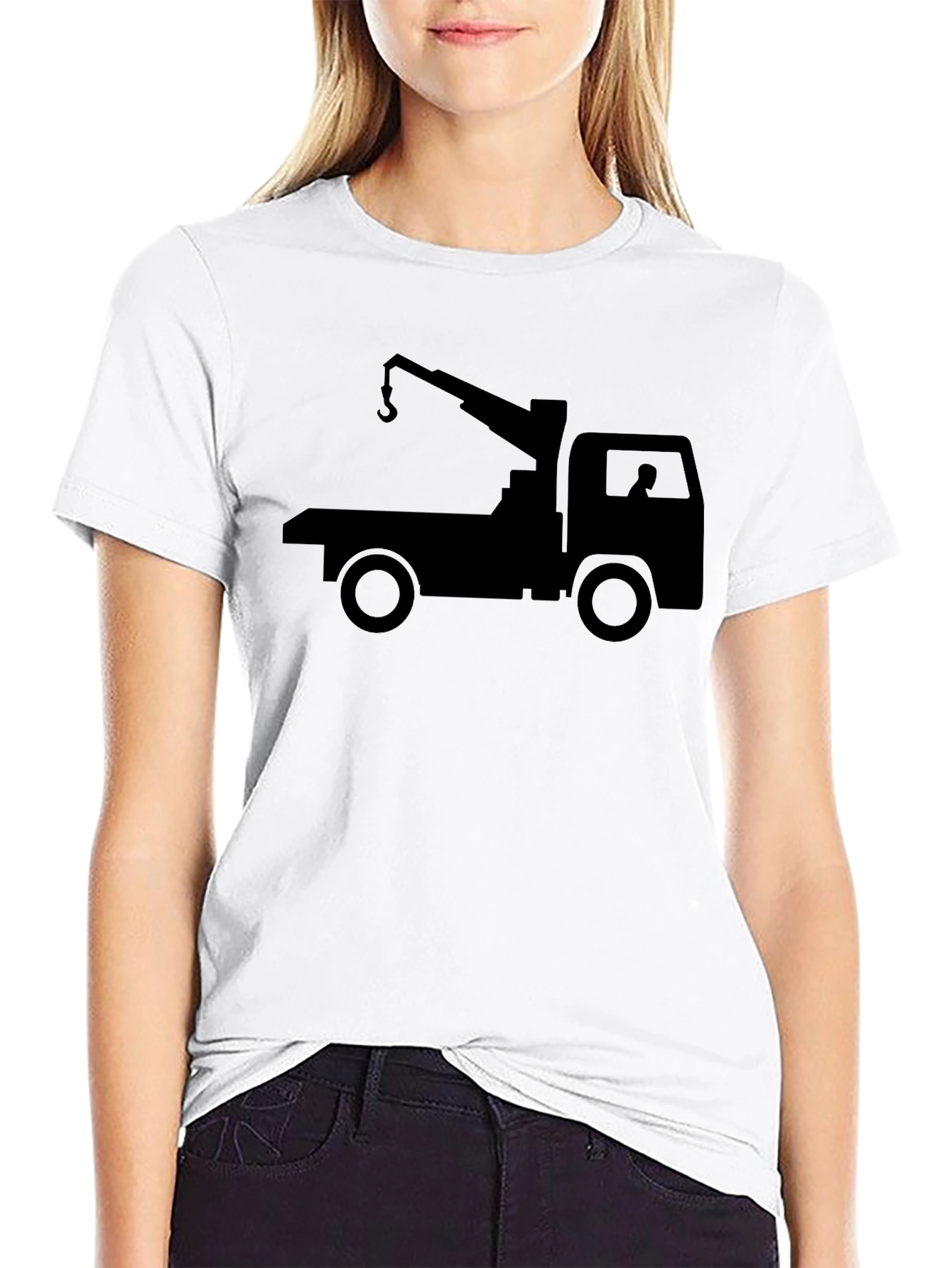 Black Black Crane Truck Graphic Tee - Men's Short Sleeve Crew Neck view 9