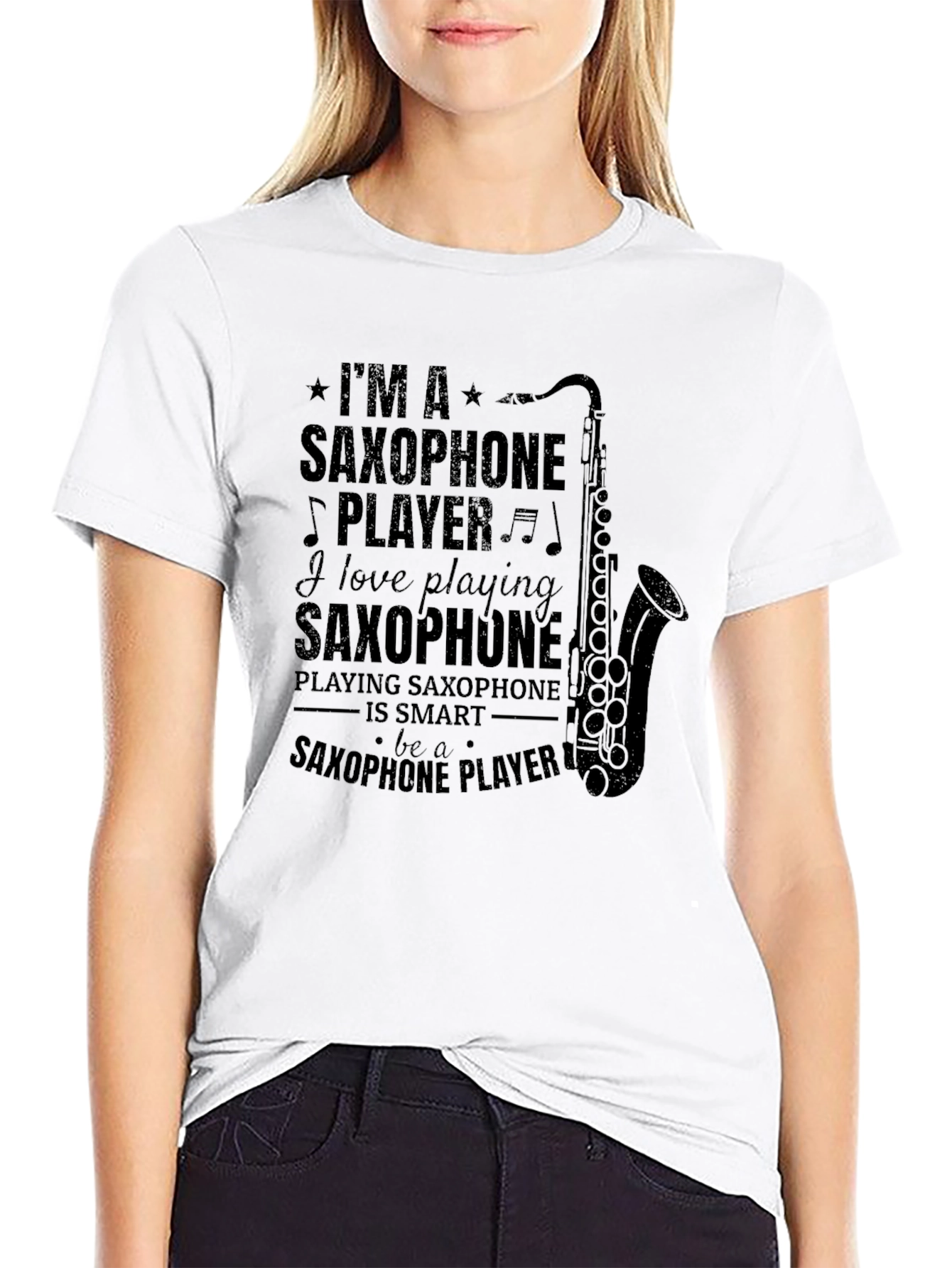 Black I'm A Saxophone Player Black T-Shirt view 9