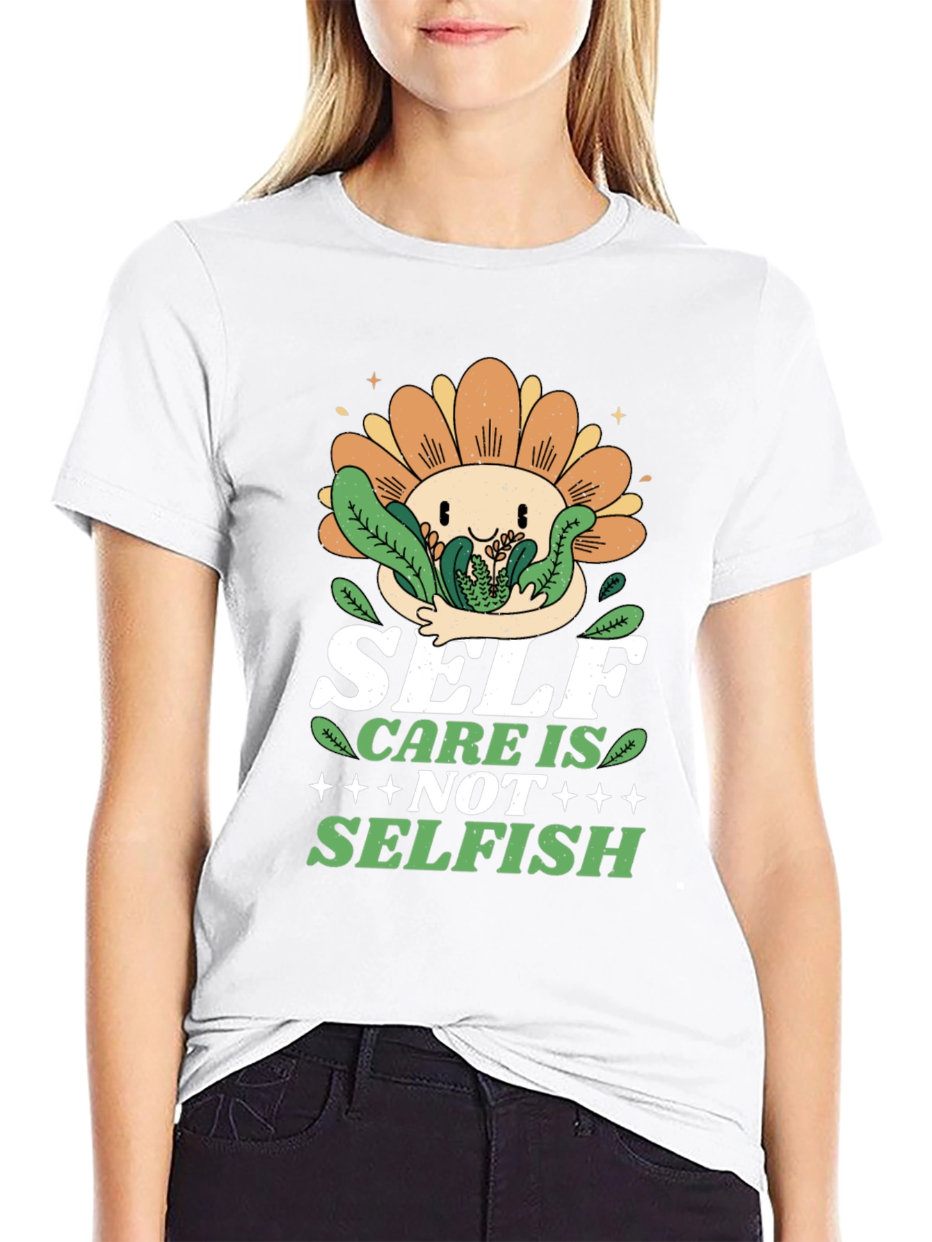 Black Self Care Is Not Selfish Graphic T-Shirt view 9