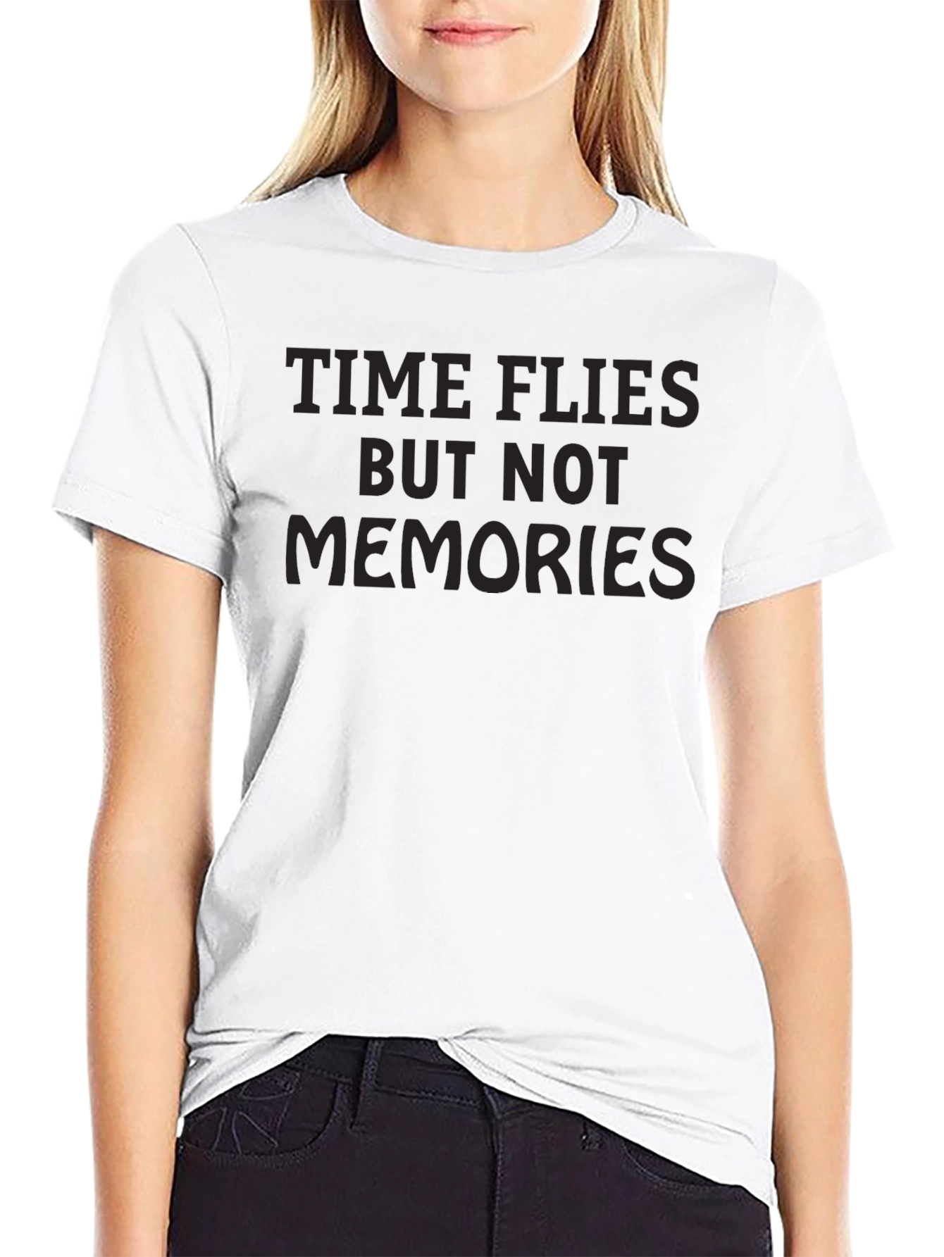 Black Time Flies Graphic Tee - Comfort Black T-Shirt view 9