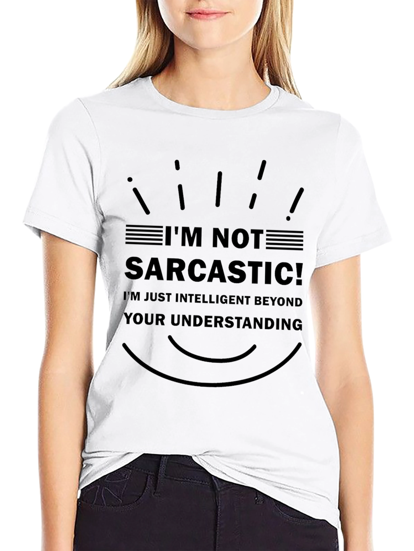 Black I'm Not Sarcastic T-Shirt - Intelligent Humor Tee view 9