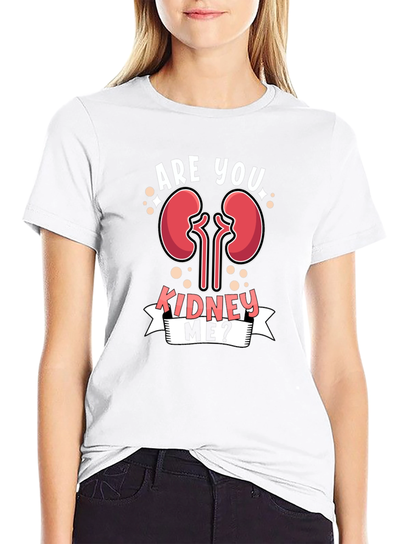 Black Are You Kidney Me? Novelty Graphic T-Shirt view 9