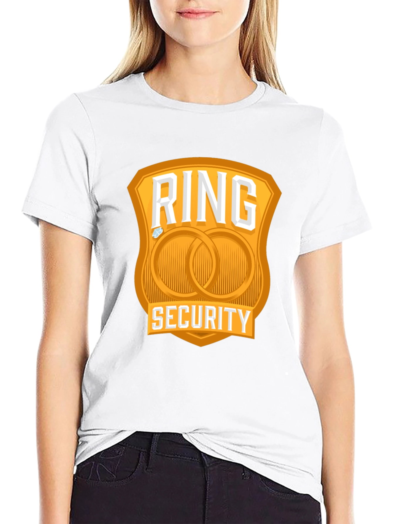 Black Ring Security Wedding T-Shirt view 9