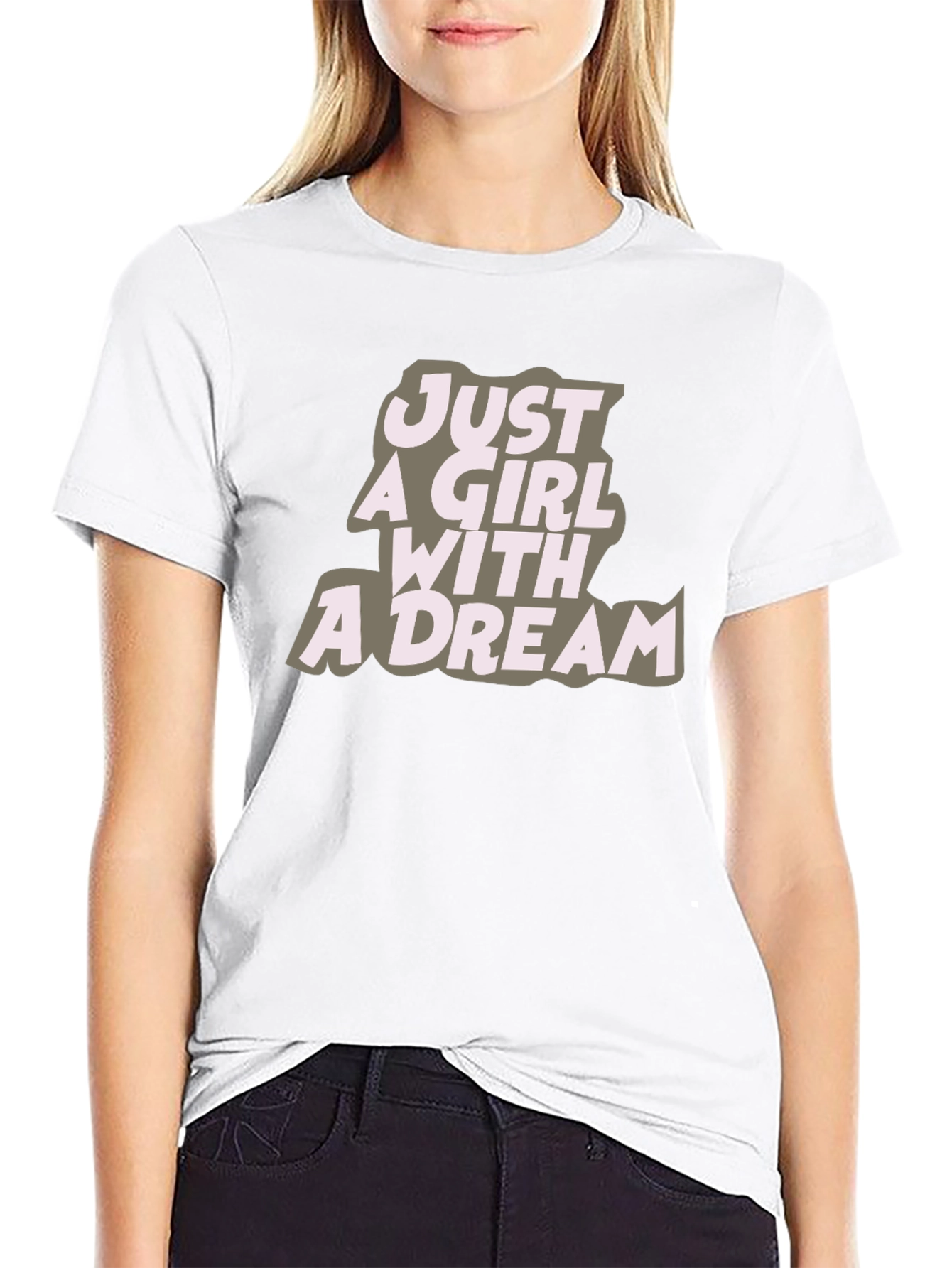 Black Just A Girl With A Dream Black Graphic Tee view 9