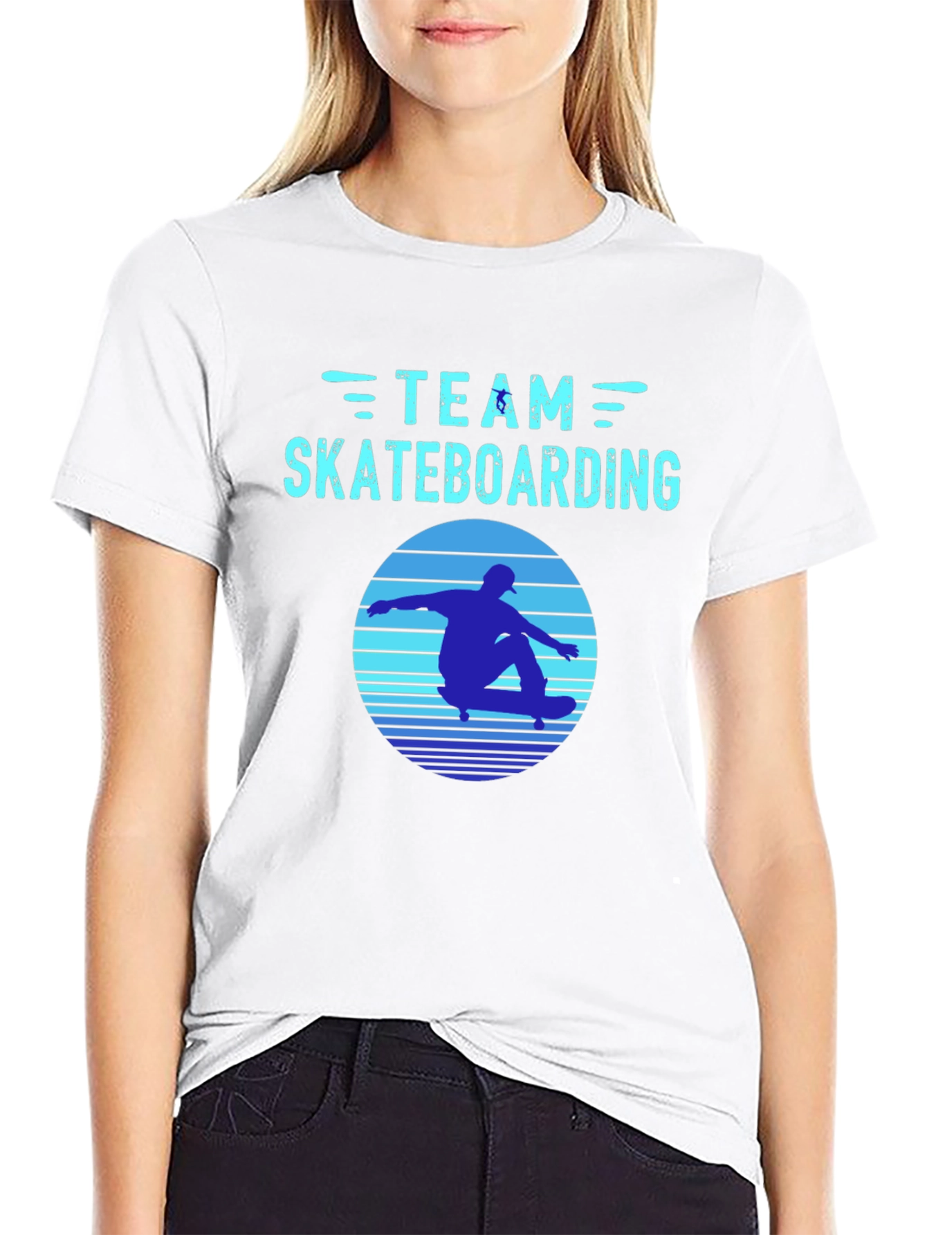 Black Team Skateboarding Graphic Tee - Black view 9