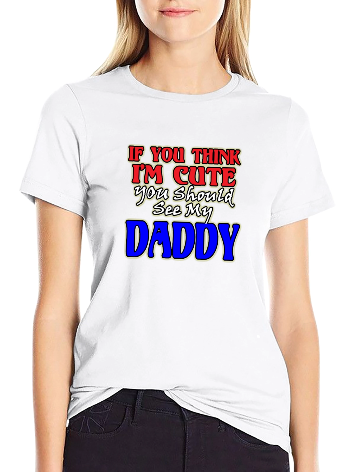 Black Cute Daddy T-Shirt - Humorous Graphic Tee view 9