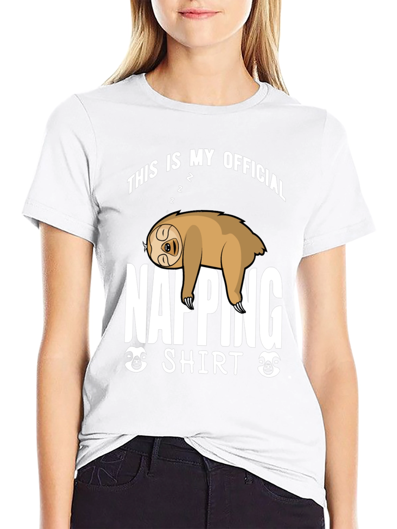 Black Napping Sloth Graphic T-Shirt - Official Napping Shirt view 9
