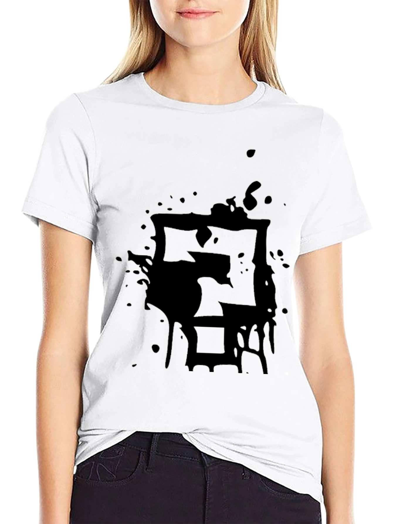 Black Men's Black Graphic Tee - Abstract Design view 9