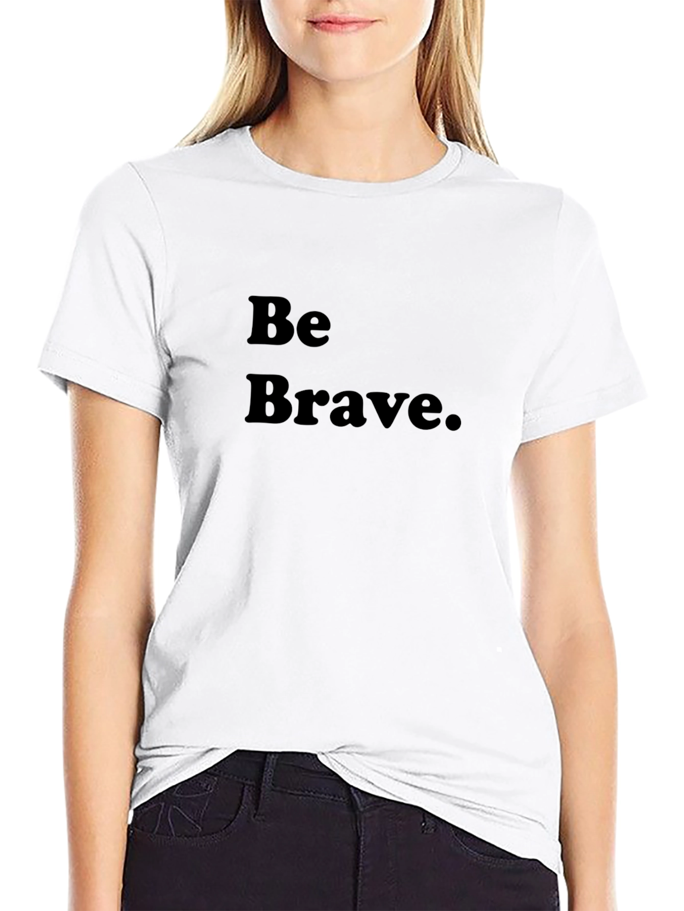 Black Be Brave Black T-Shirt - Motivational Tee view 9