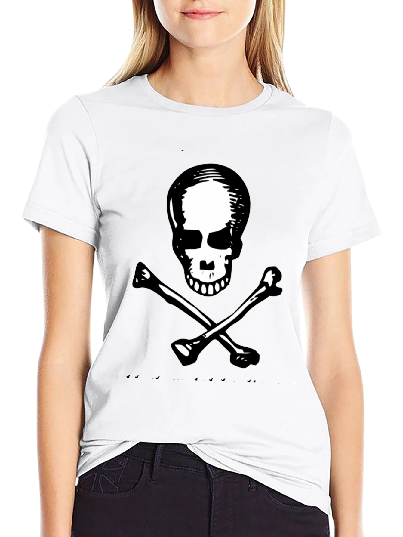 Black Skull & Crossbones Graphic Tee - Black view 9
