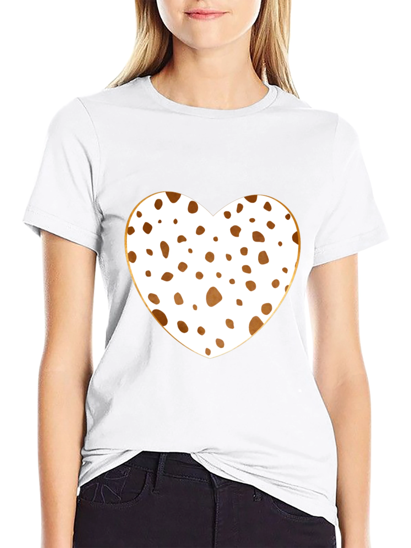 Black Spotted Heart T-Shirt - Black view 9