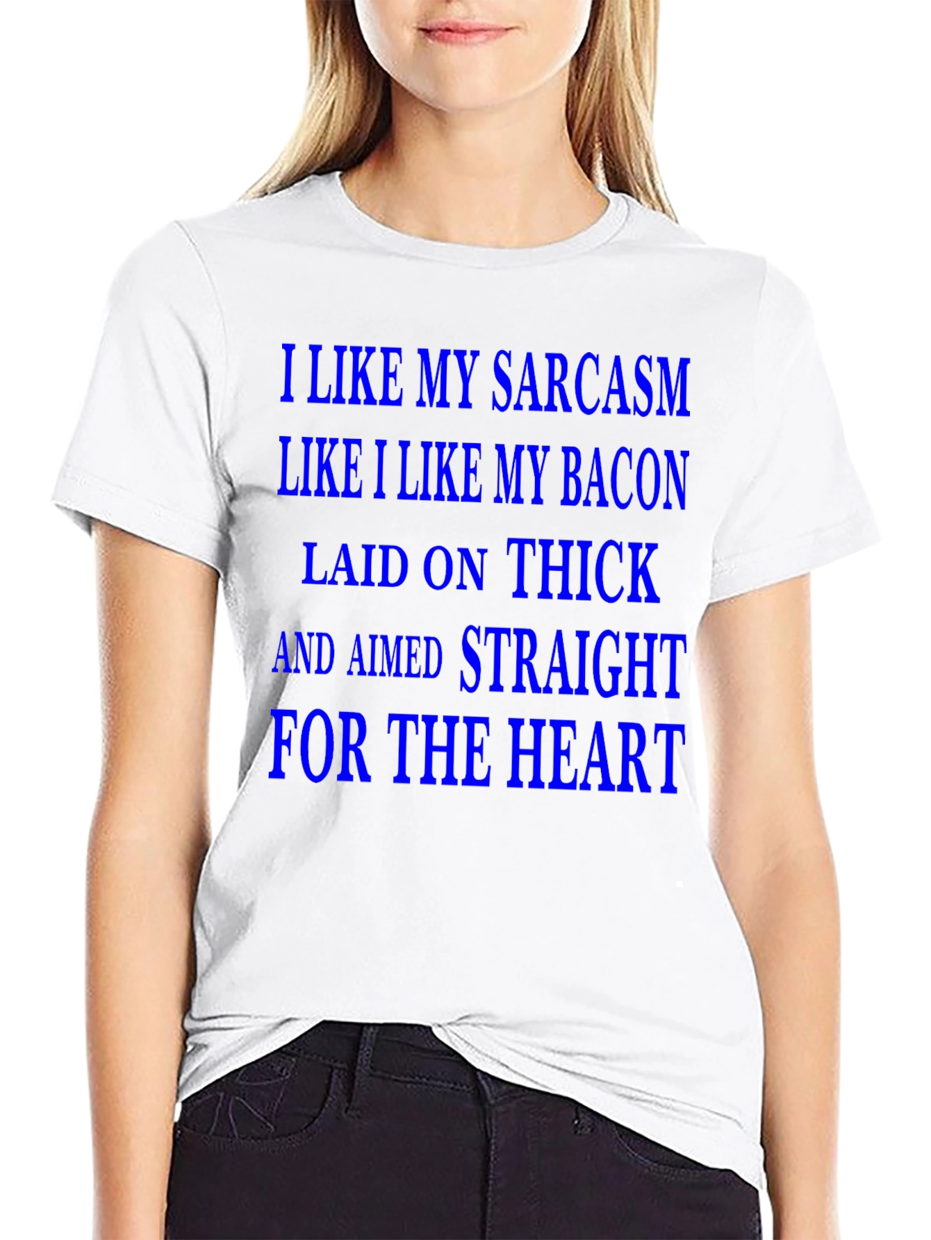 Black Sarcasm & Bacon T-Shirt - Laid on Thick! view 9