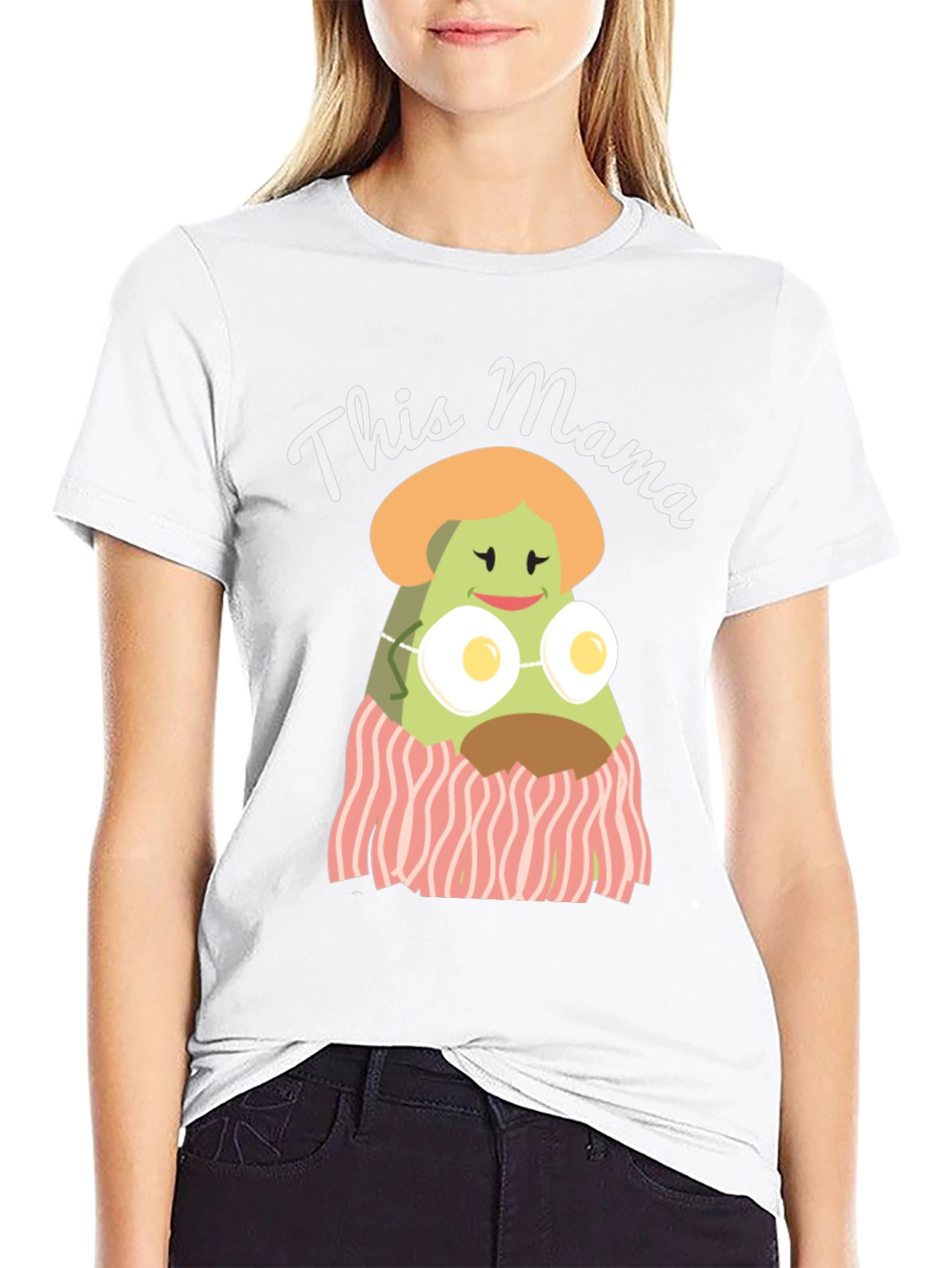 Black This Mama Avocado Breakfast T-Shirt view 9