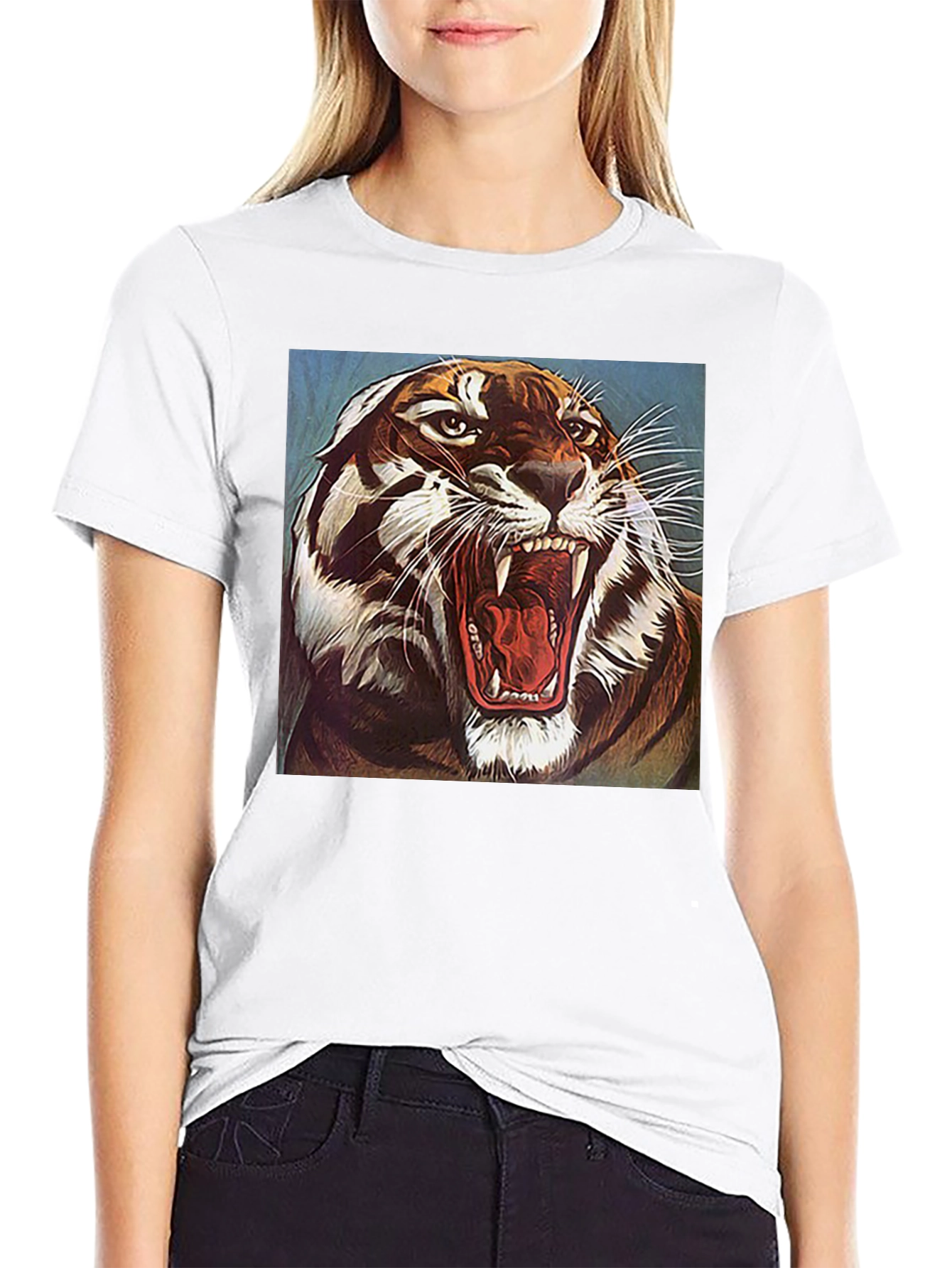 Black Roaring Tiger Graphic Tee - Fierce Style view 9