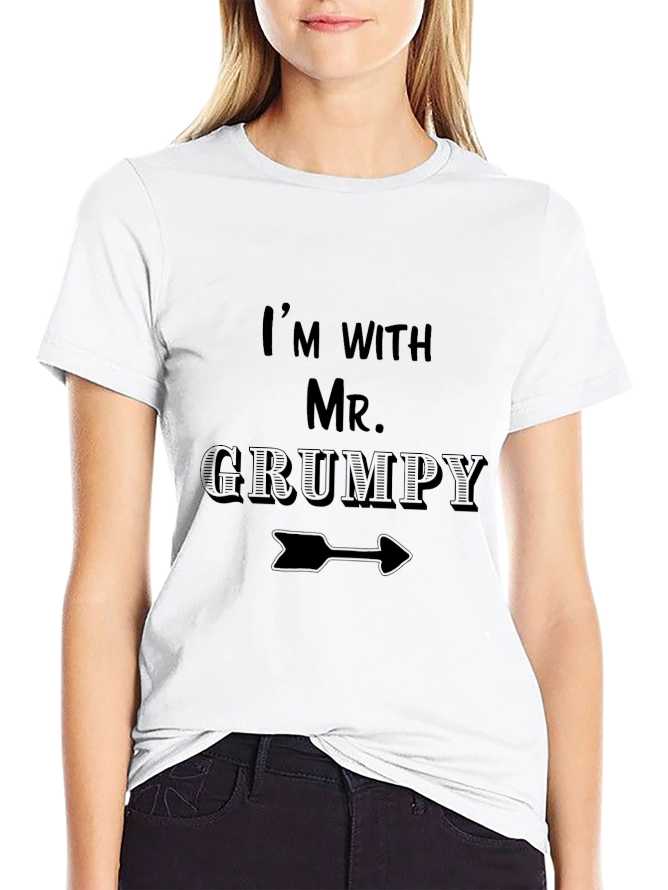 Black I'm with Mr. Grumpy Funny Novelty T-Shirt view 9