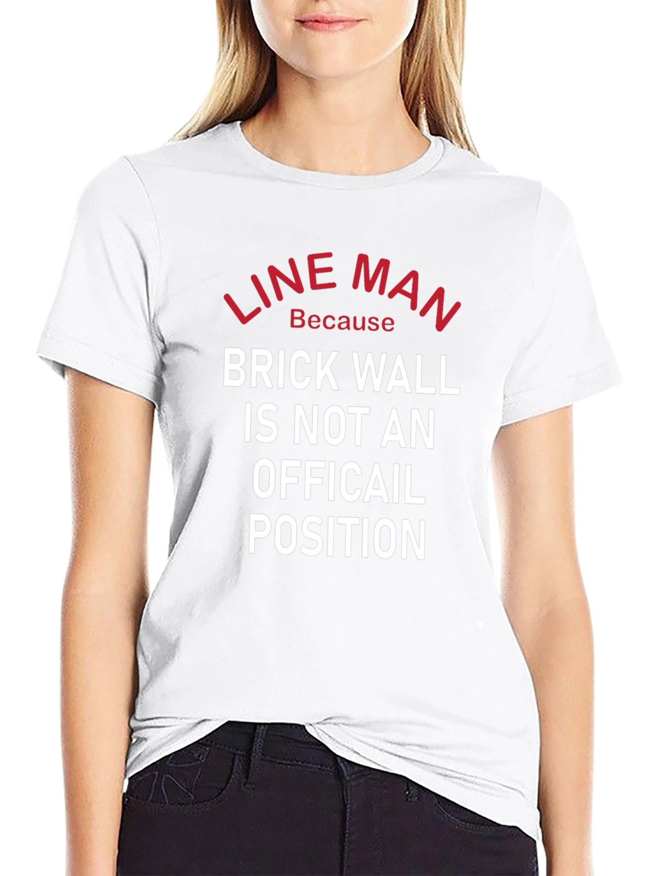 Black Line Man T-Shirt - Brick Wall Isn't a Position view 9